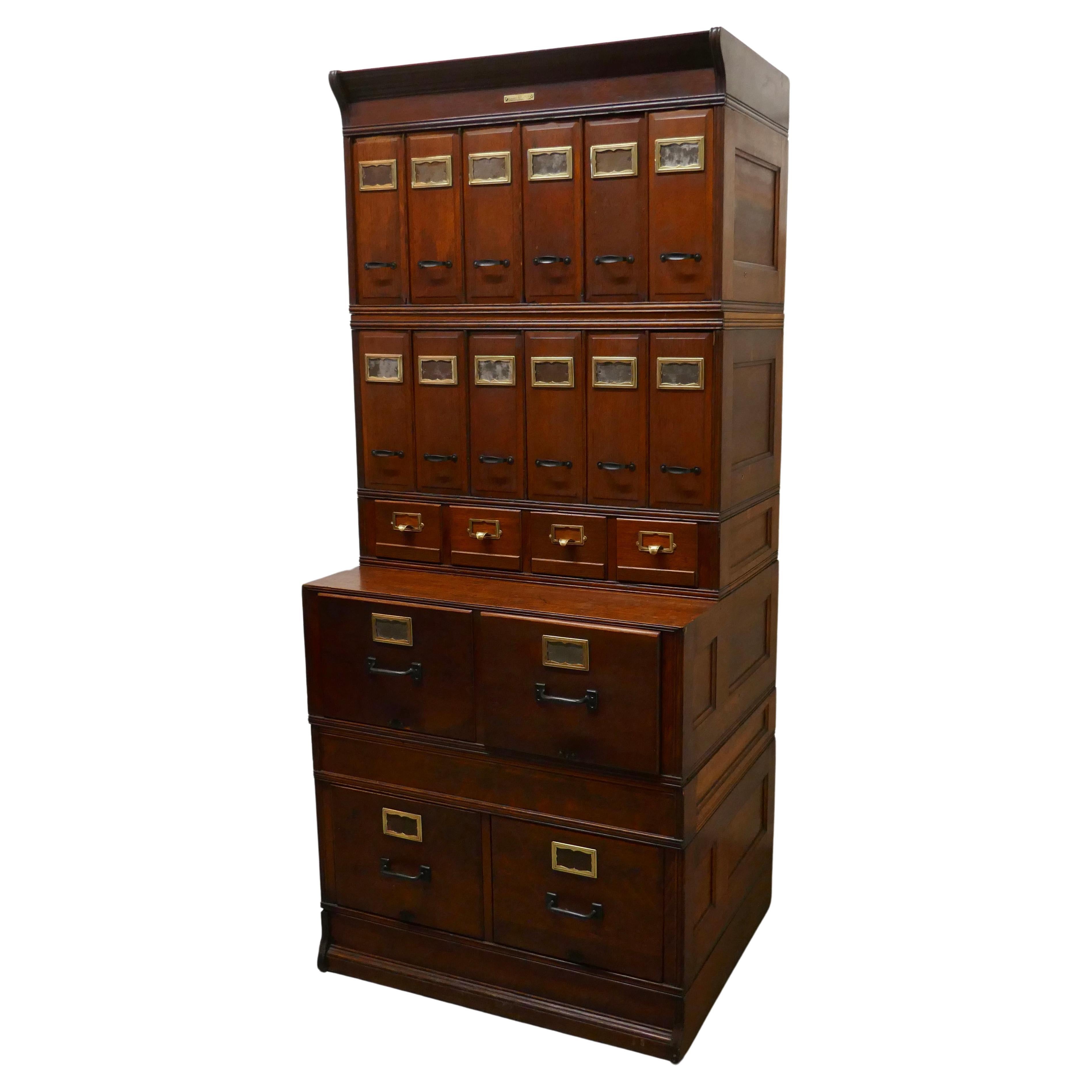 Superb American Stacking Filing Cabinet by Yawman and Erbe    For Sale