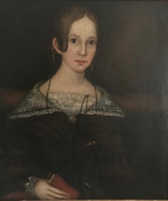 Superb Ammi Phillips American Folk Art Portrait Painting, circa 1840