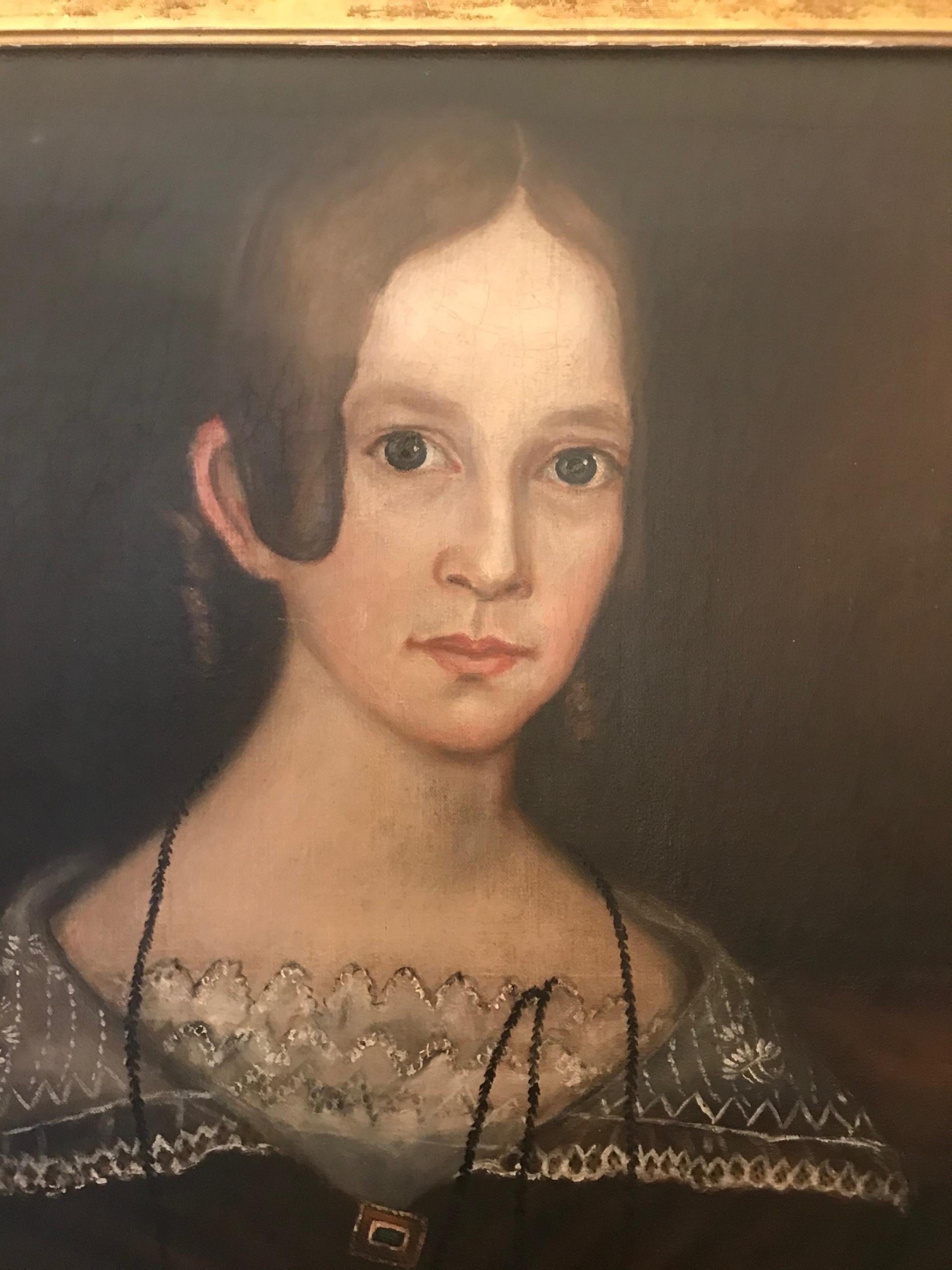 Hervorragendes Ammi Phillips-Porträtgemälde der amerikanischen Volkskunst, um 1840 (Handbemalt) im Angebot