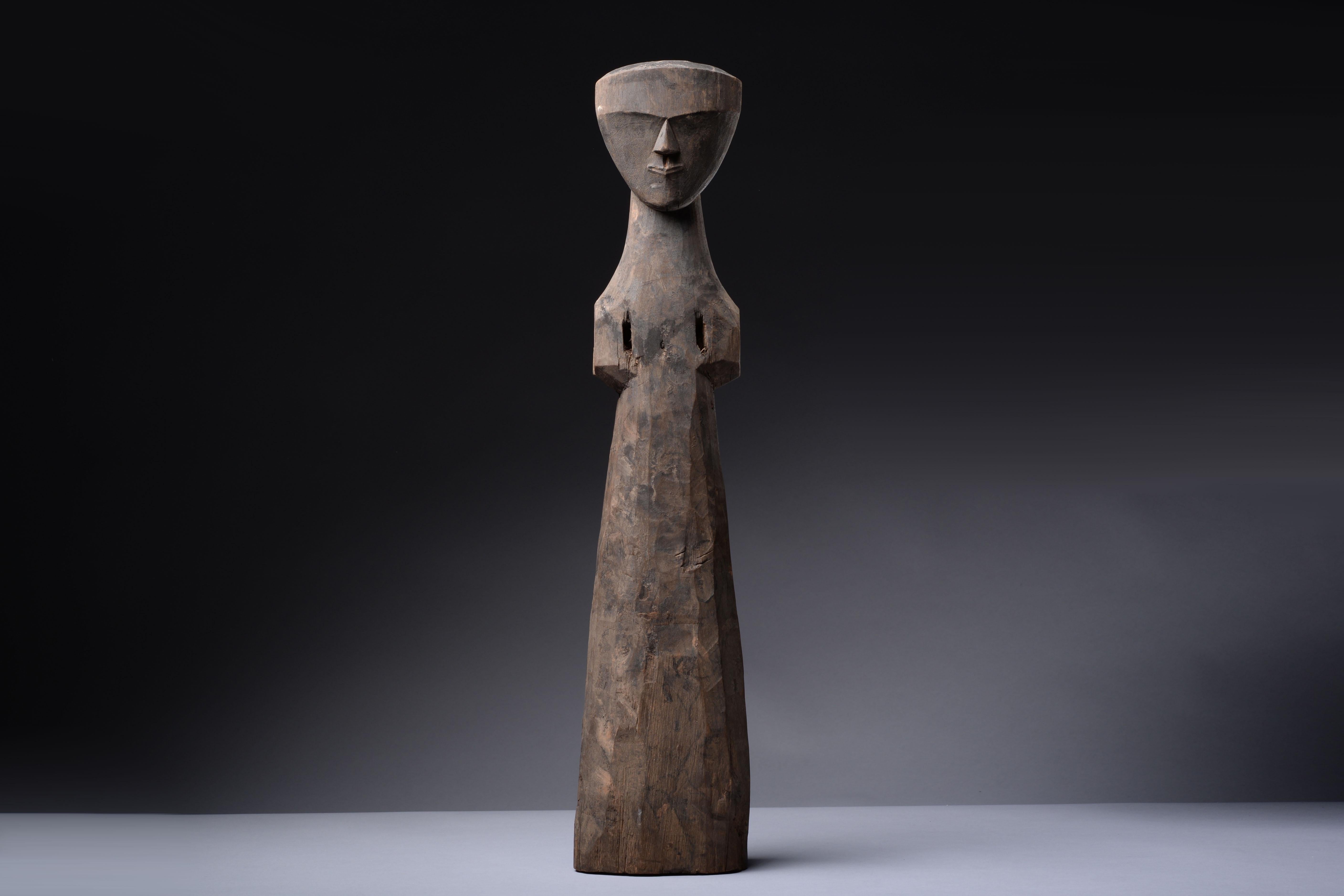 18th Century and Earlier Ancient Chinese Chu Kingdom Wooden Spirit Figure