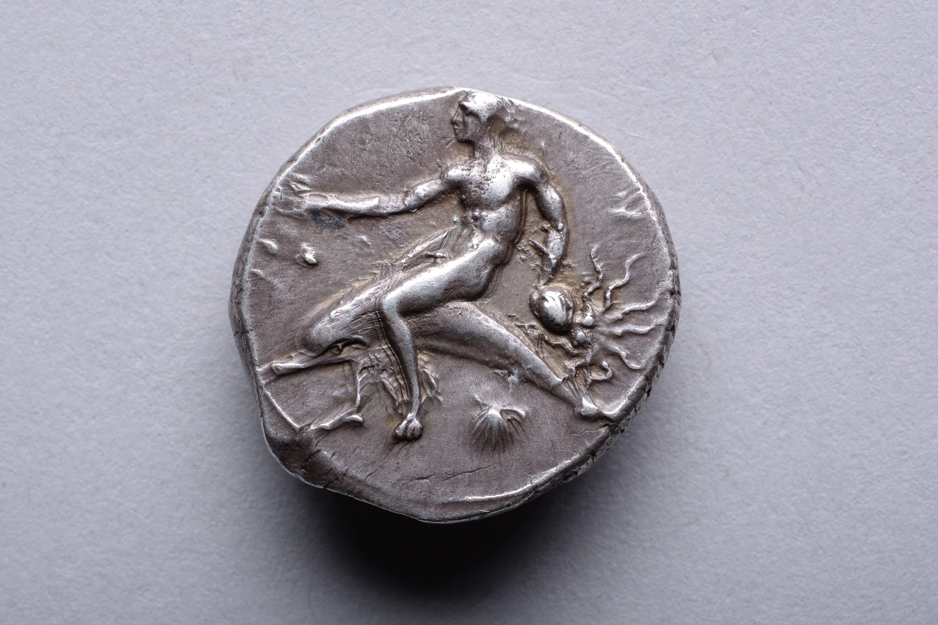 Italian Superb Ancient Classical Greek Silver Didrachm Coin from Taras