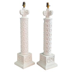 Superb And Rare Pair Of Large Casa Pupo Column Table Lamps