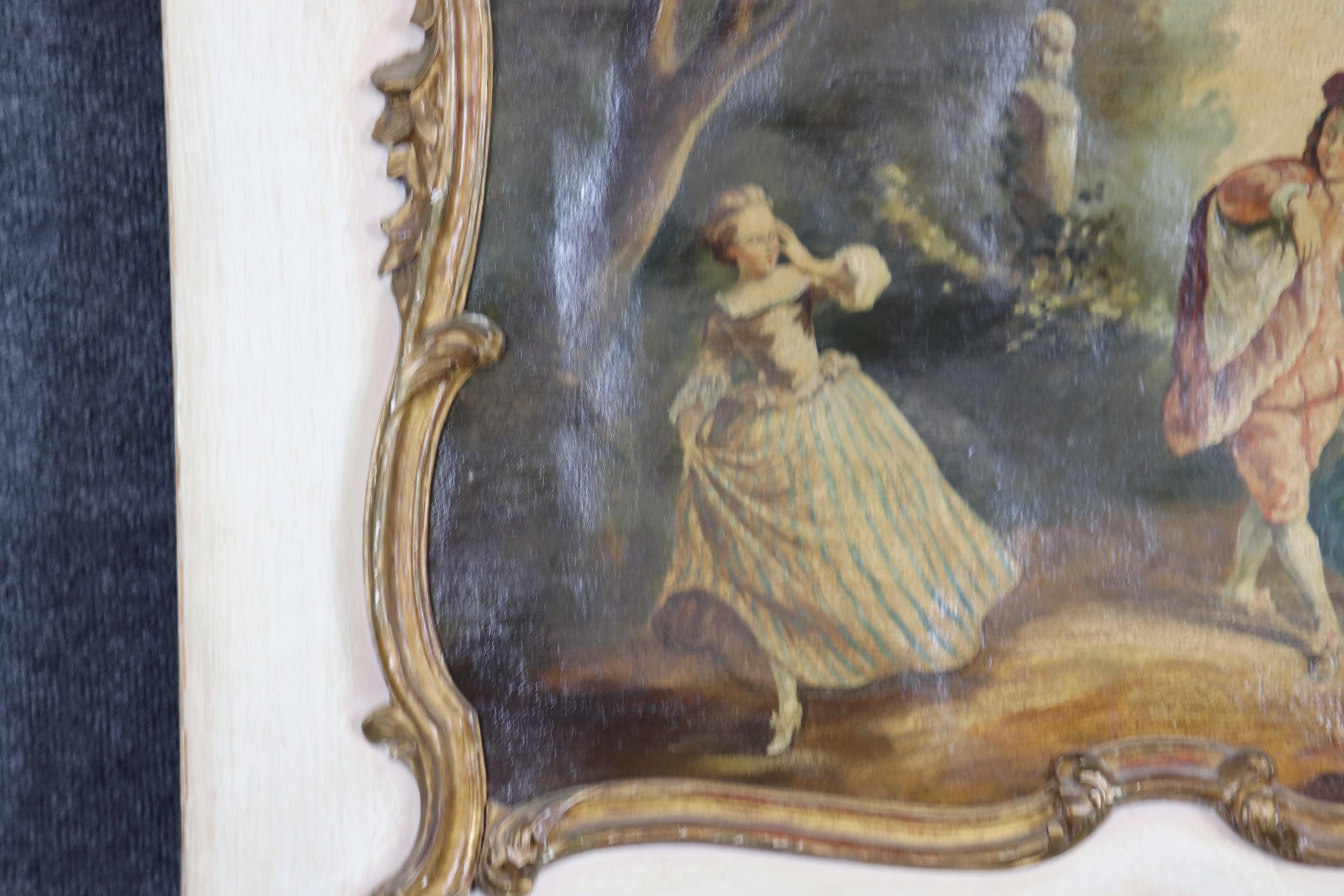Superbe et unique huile sur toile « Lover Discovered » Trumeau Mirror Bon état - En vente à Swedesboro, NJ