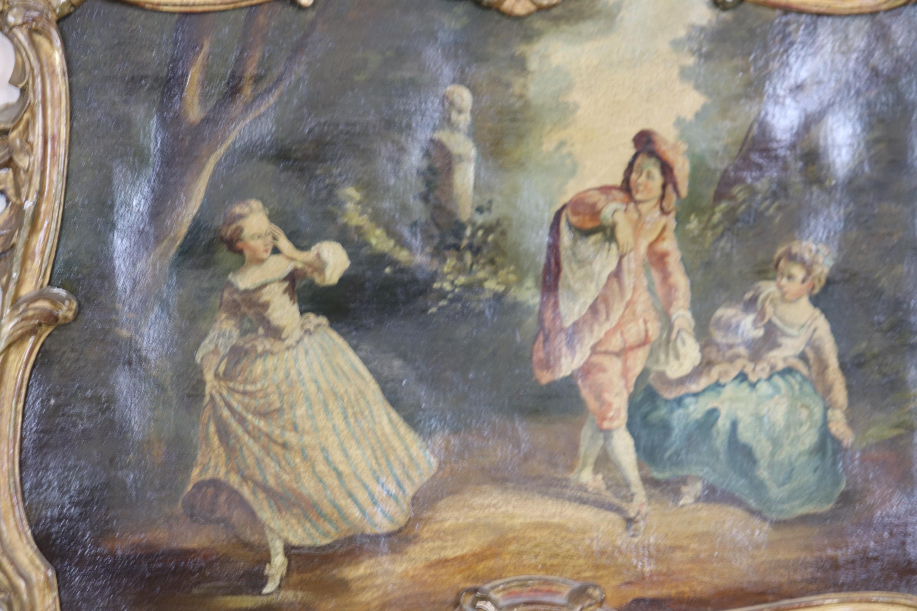 Début du 20ème siècle Superbe et unique huile sur toile « Lover Discovered » Trumeau Mirror en vente