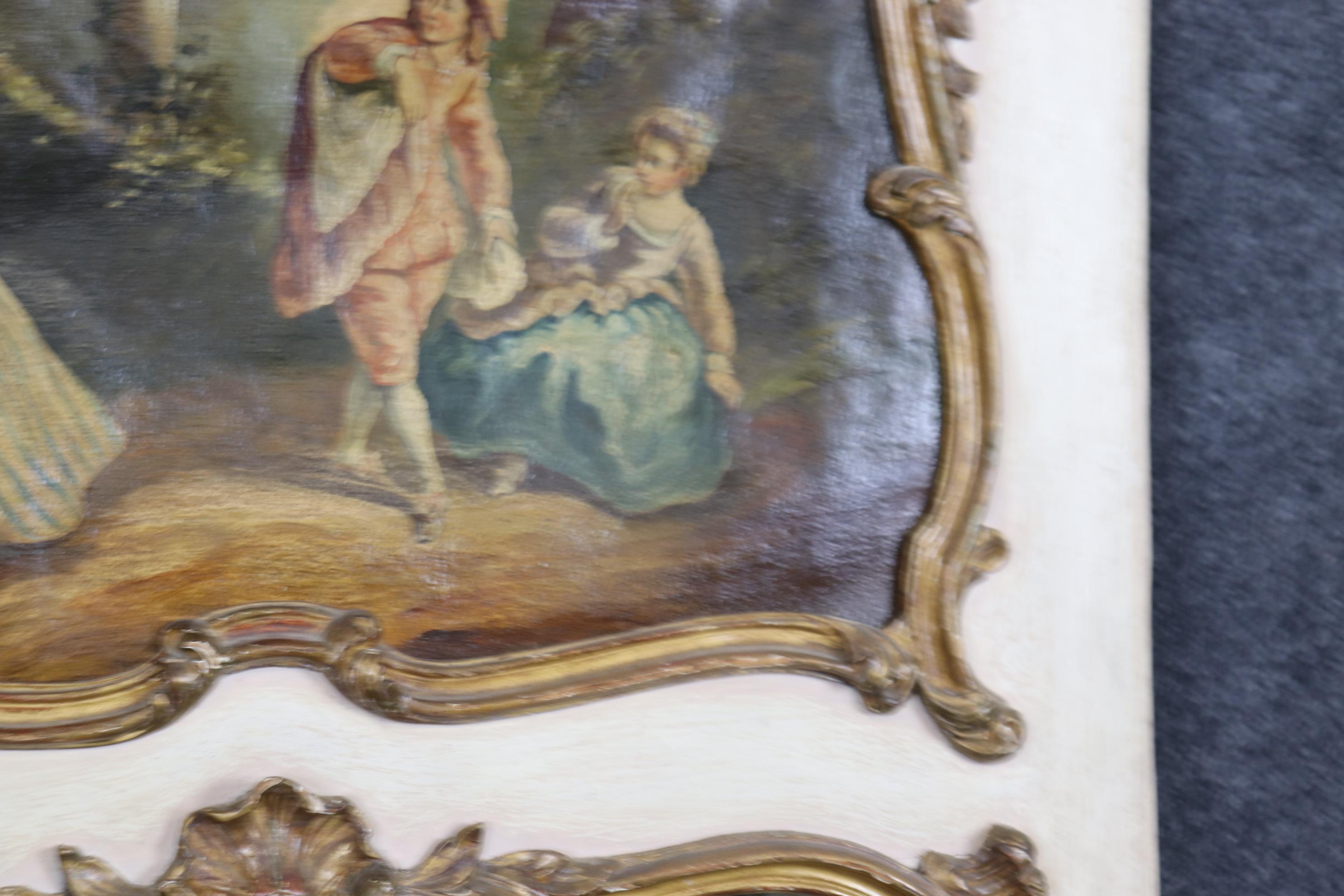 Superbe et unique huile sur toile « Lover Discovered » Trumeau Mirror en vente 1