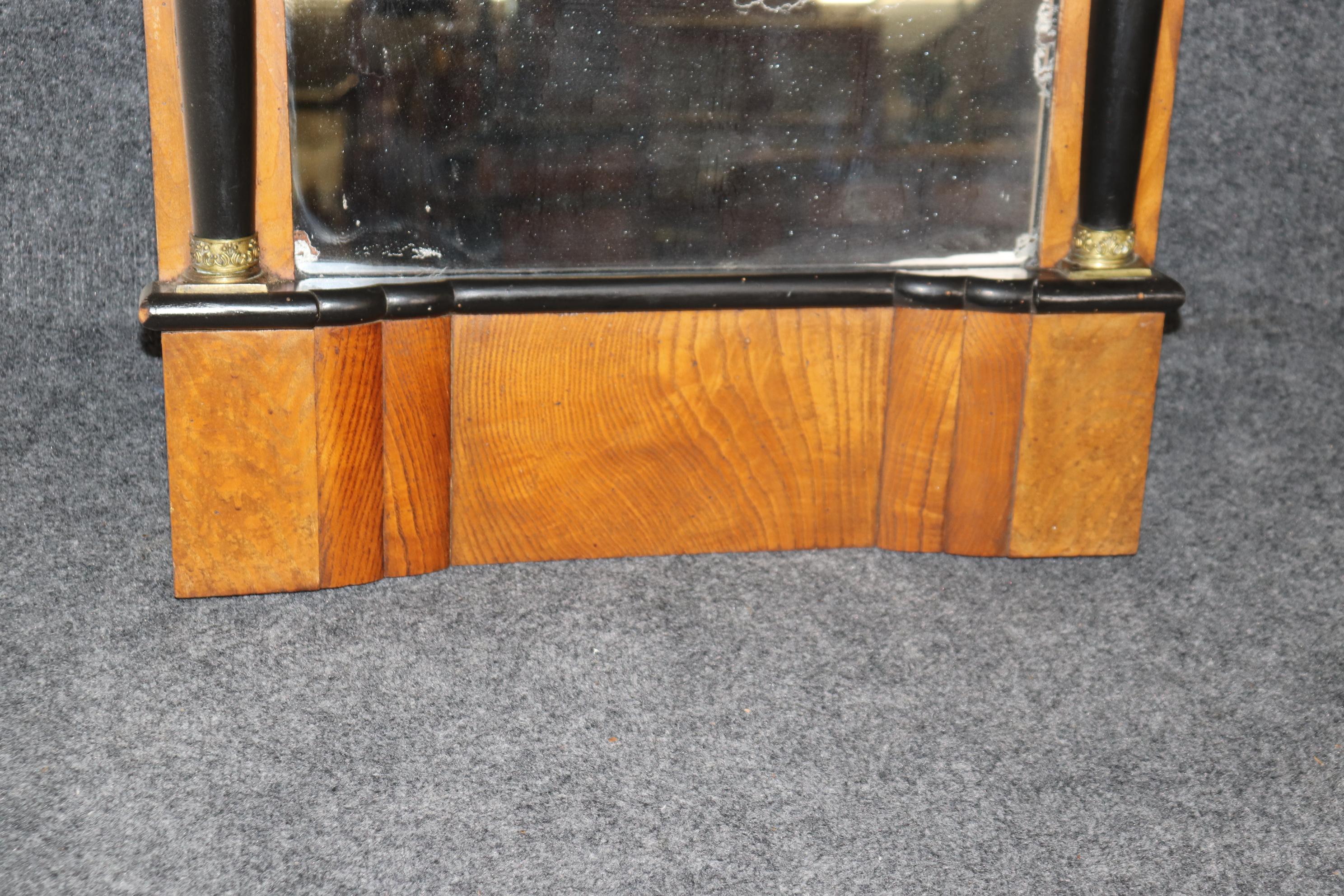 Superb Antique 1850s era Biedermeier Ebonized Ash and Bronze Mirror For Sale 1