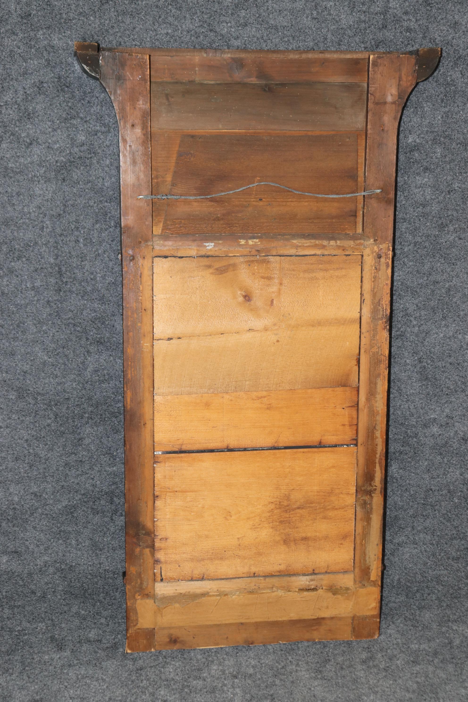 Superb Antique 1850s era Biedermeier Ebonized Ash and Bronze Mirror For Sale 3