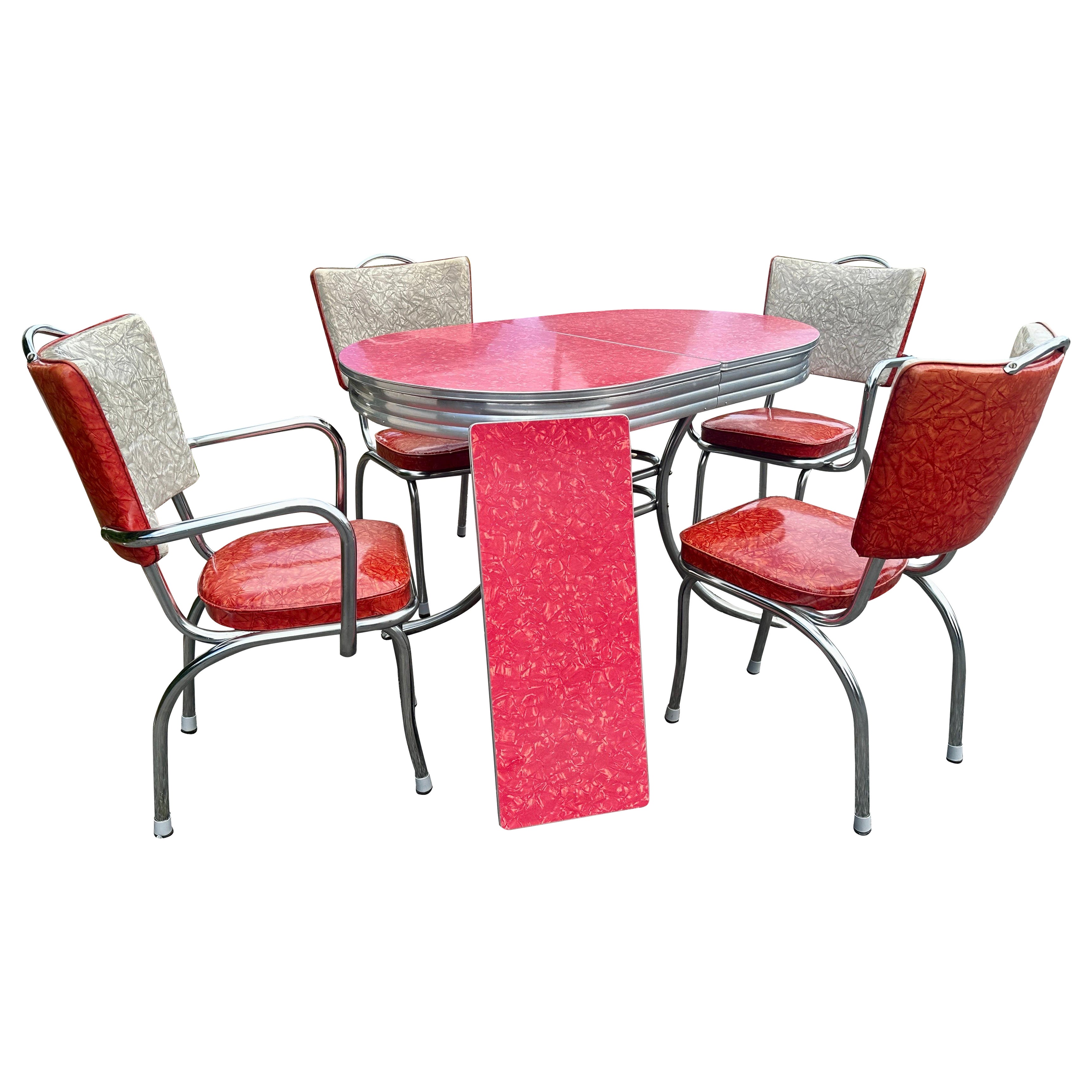 SUPERB Antique 1950 Formica 5 piece breakfast set For Sale