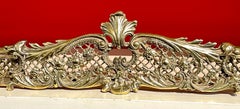 Superb Antique 19th C. French Cast Brass Rococo Style Fireplace Fender