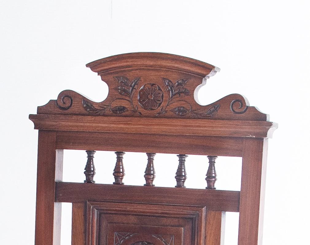 Hand-Crafted Superb Antique 19th Century Aesthetic Movement Occasional Chair Dark Oak For Sale