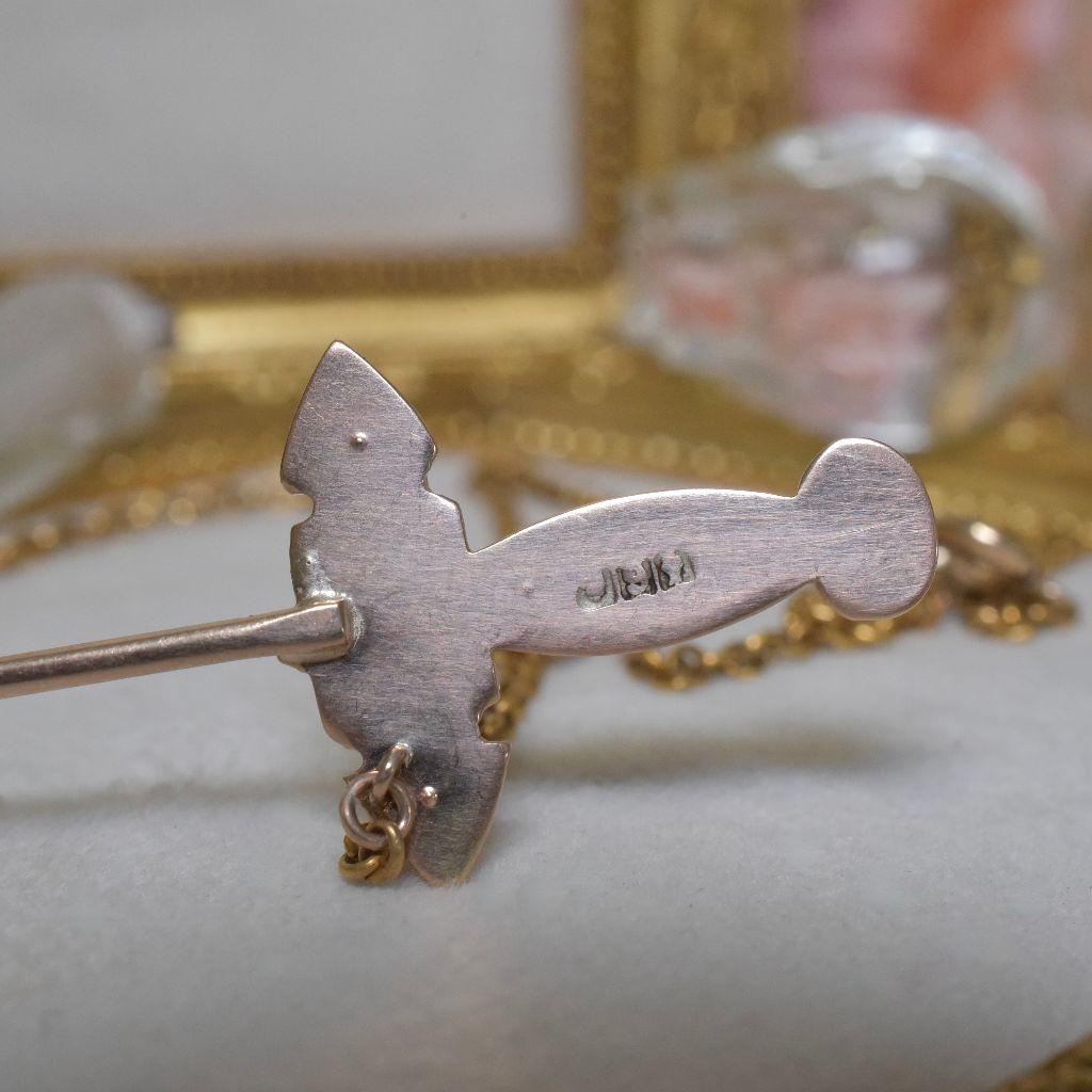 Edoardiano Superbo esemplare antico australiano in oro giallo e rosa 9ct con opale bianco massiccio 