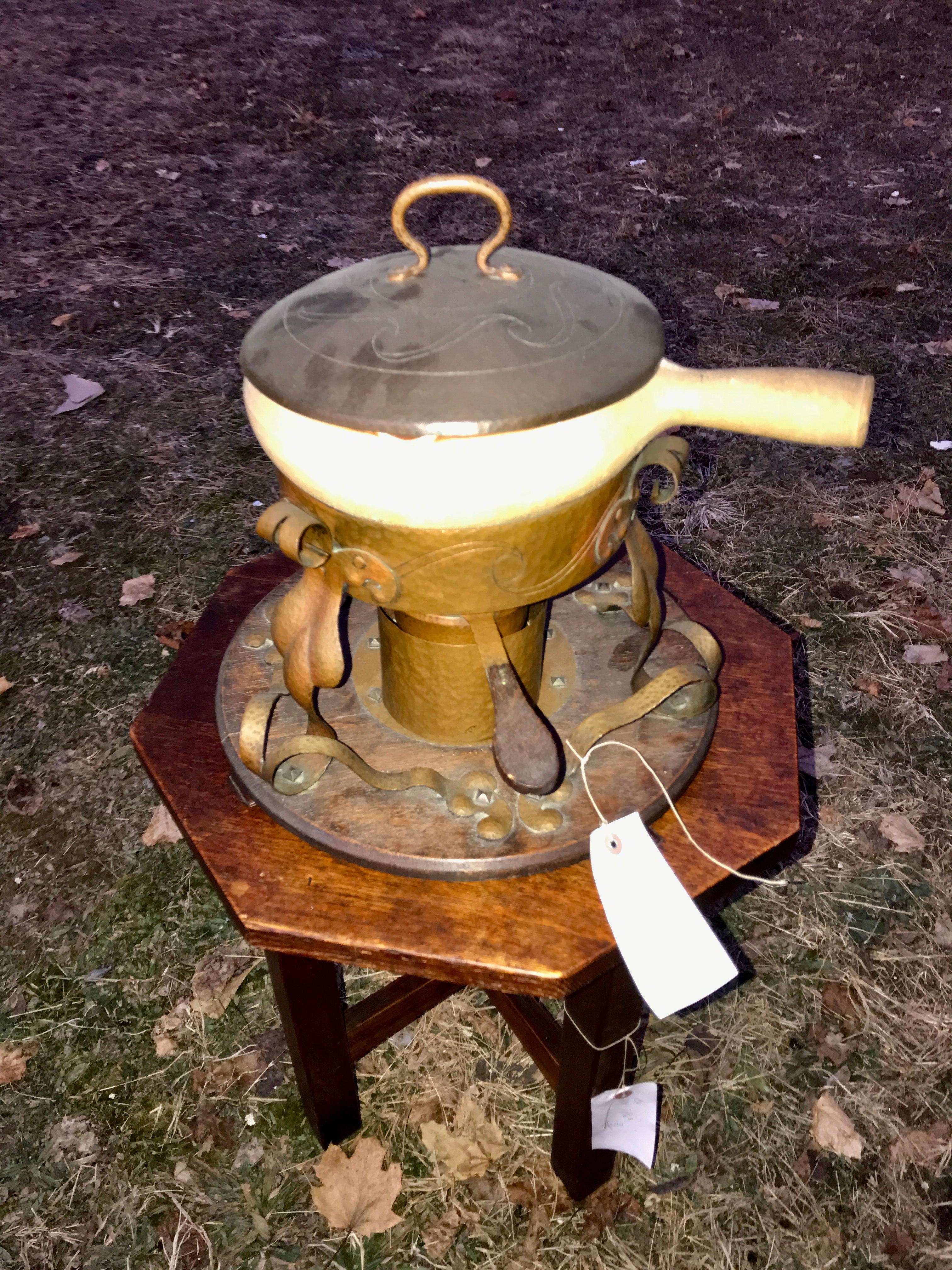 Superbe plat antique Benedict Studio Chafing  l'époque de stickley   W4818 en vente 8