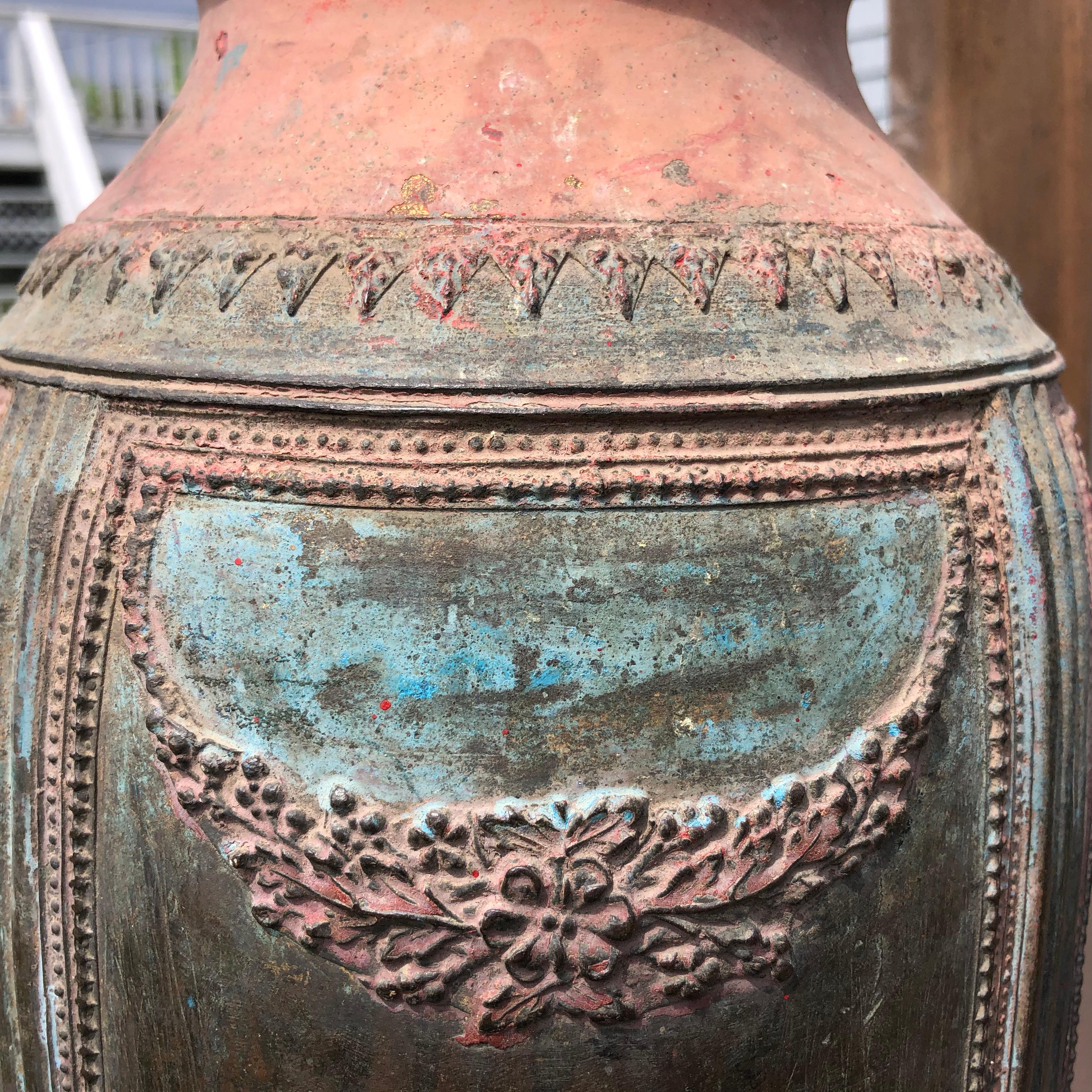 Superb Antique Bronze Bell in Original Paint and Resonating Sound 3