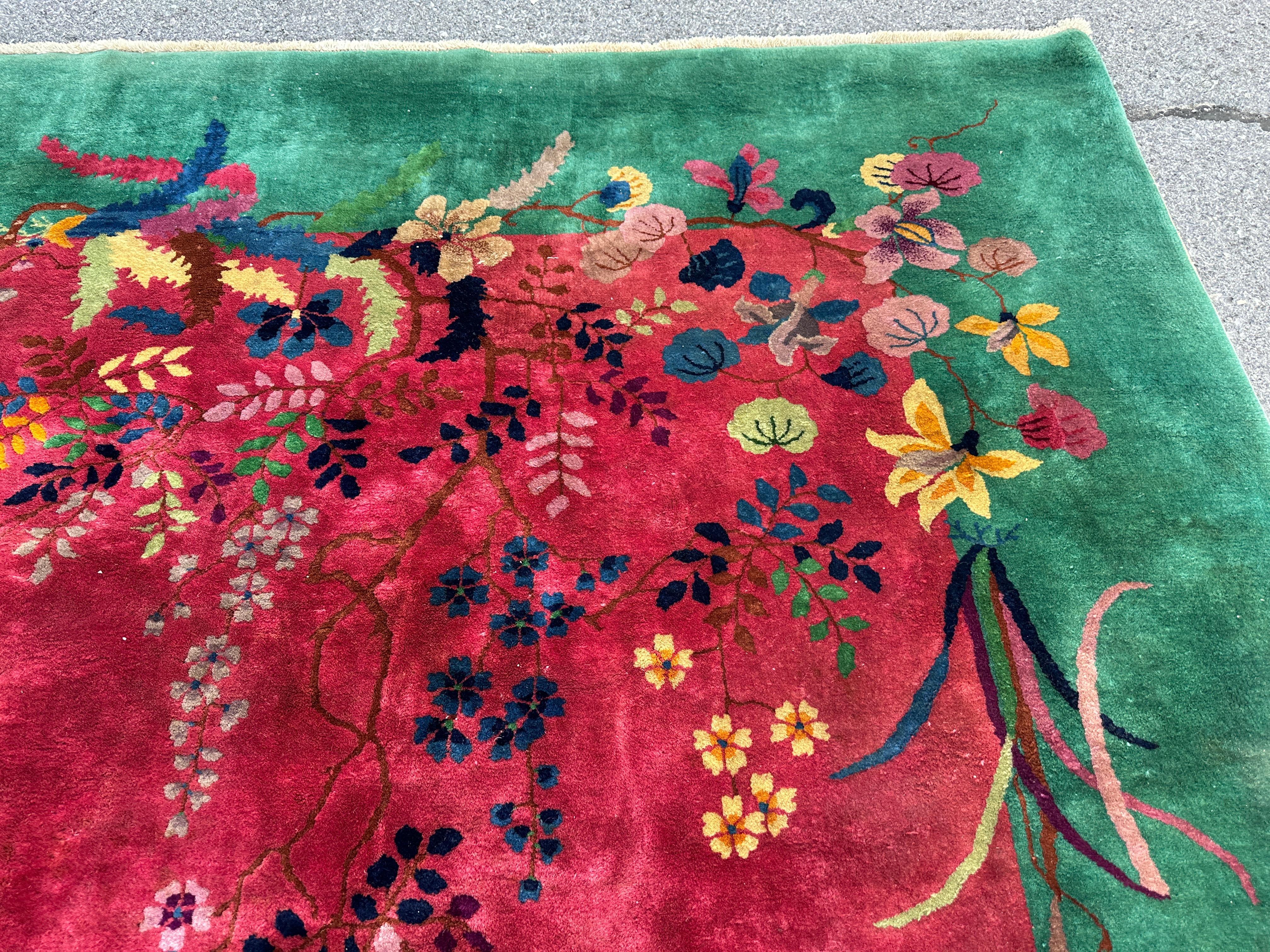 SUPERB Antique Chinese Art Deco Rug circa 1930s - RR4671 8