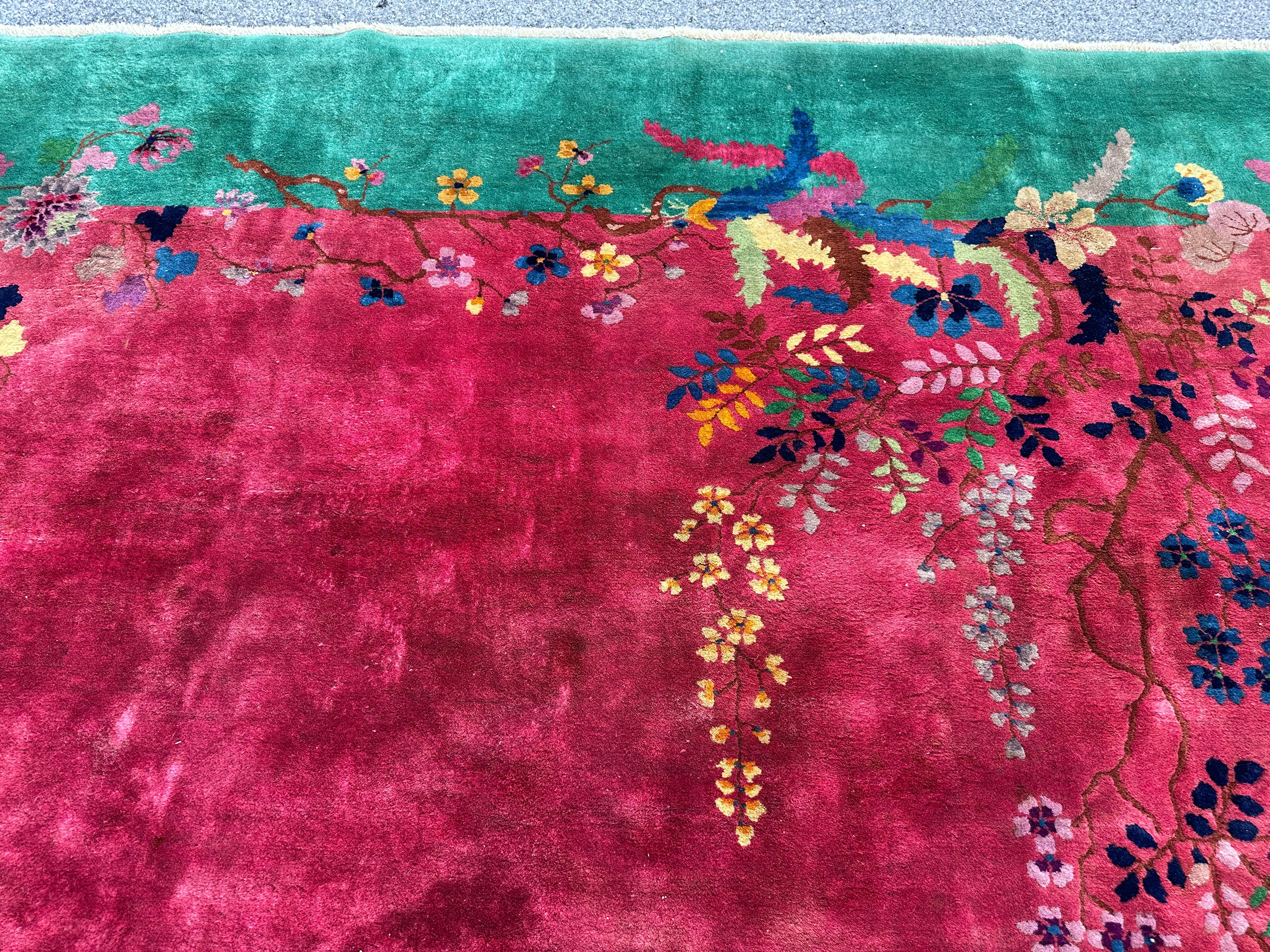 SUPERB Antique Chinese Art Deco Rug circa 1930s - RR4671 13