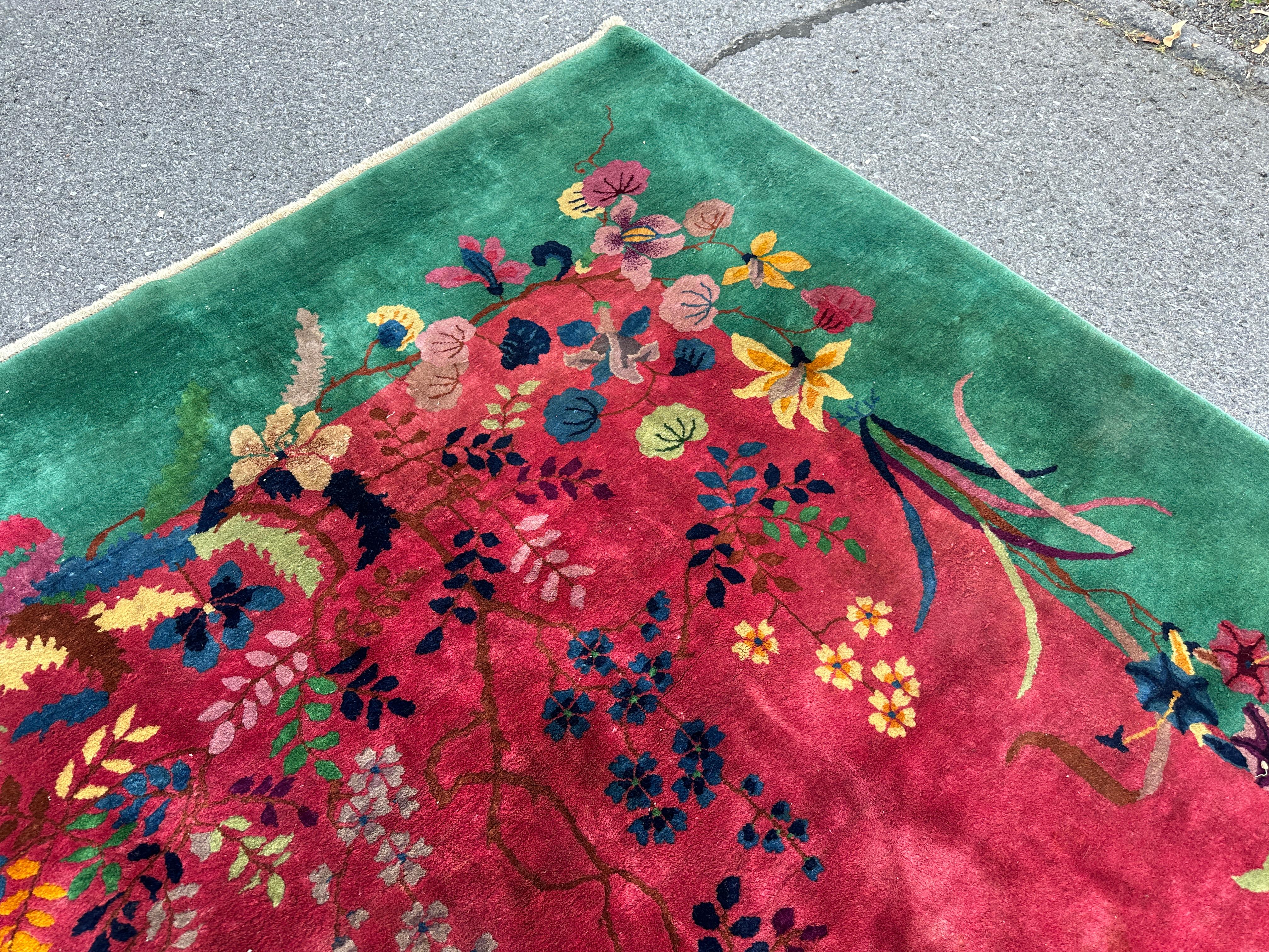 SUPERB Antique Chinese Art Deco Rug circa 1930s - RR4671 14
