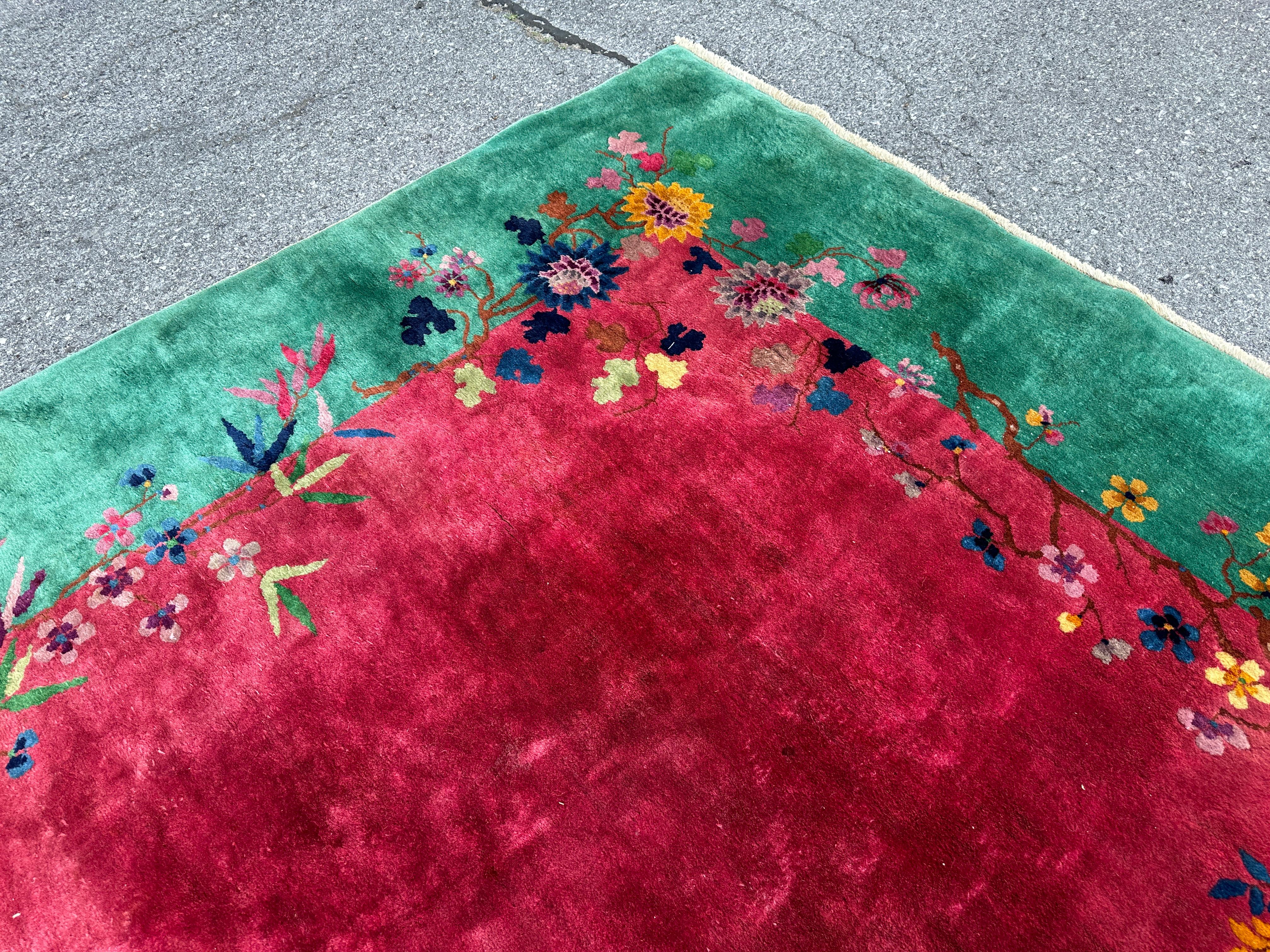 SUPERB Antique Chinese Art Deco Rug circa 1930s - RR4671 15