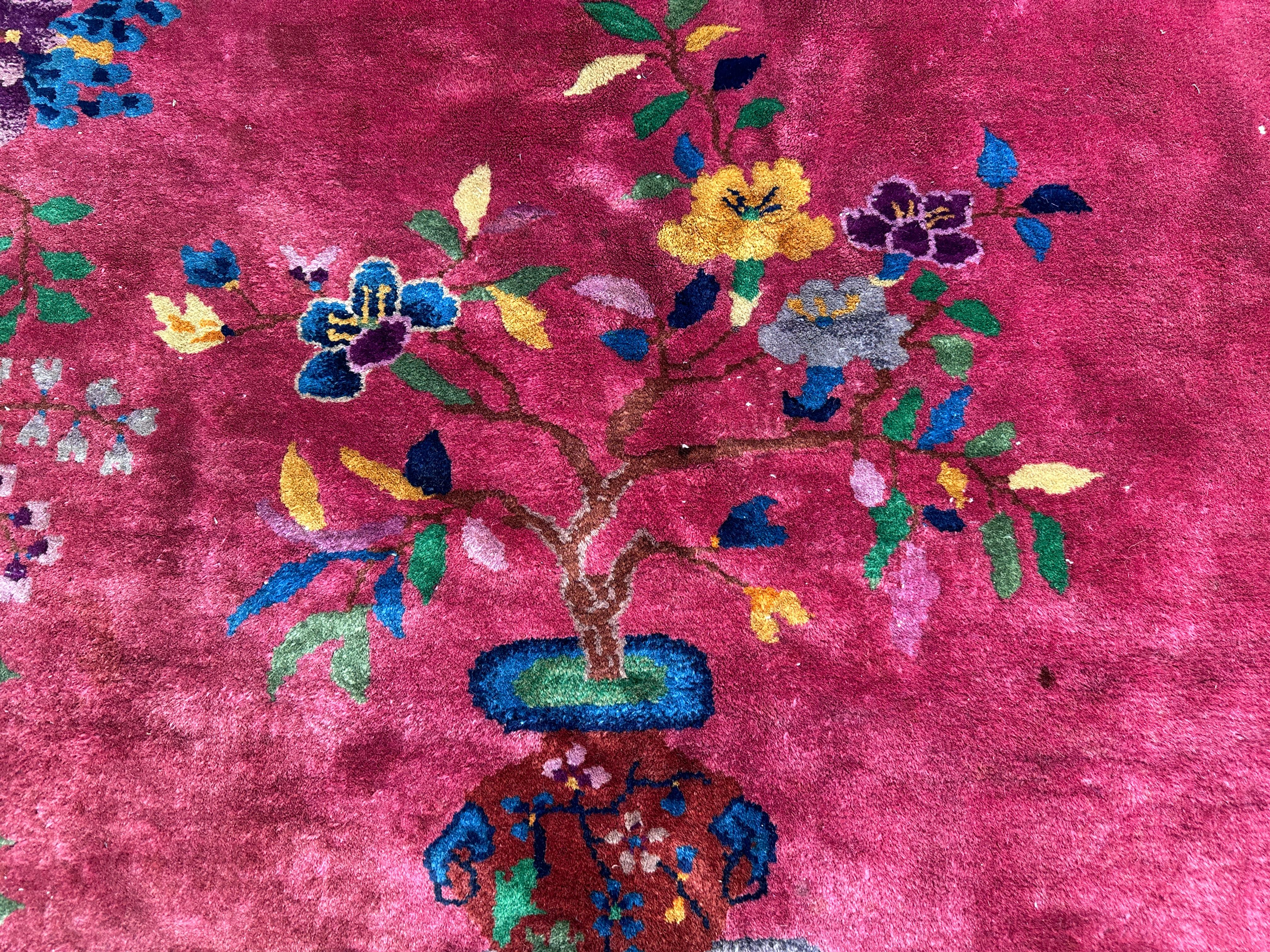 Mid-20th Century SUPERB Antique Chinese Art Deco Rug circa 1930s - RR4671