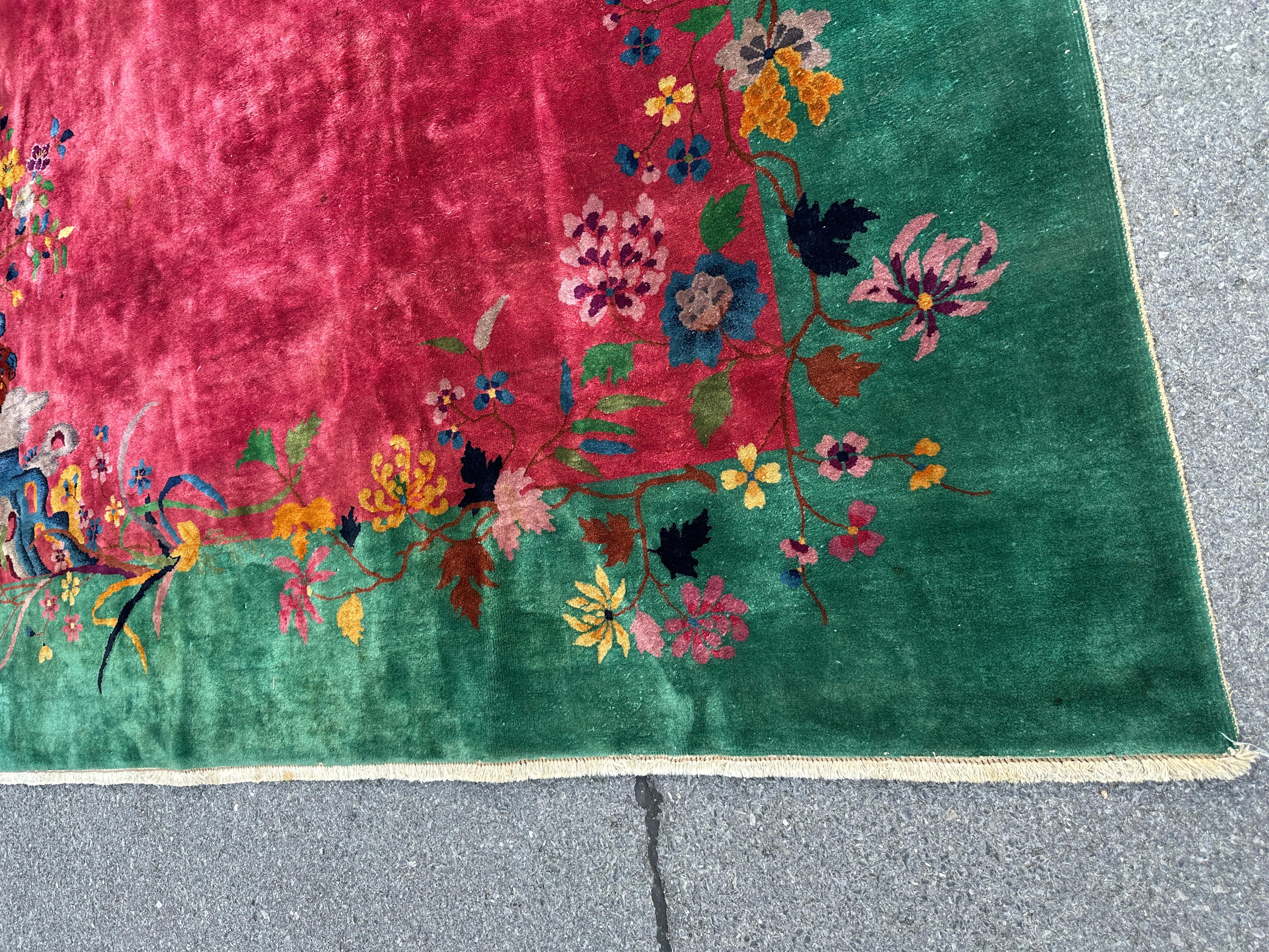 SUPERB Antique Chinese Art Deco Rug circa 1930s - RR4671 3