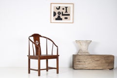 Superb Antique Chinese Horseshoe Hongmu Late Qing Occasional Chair