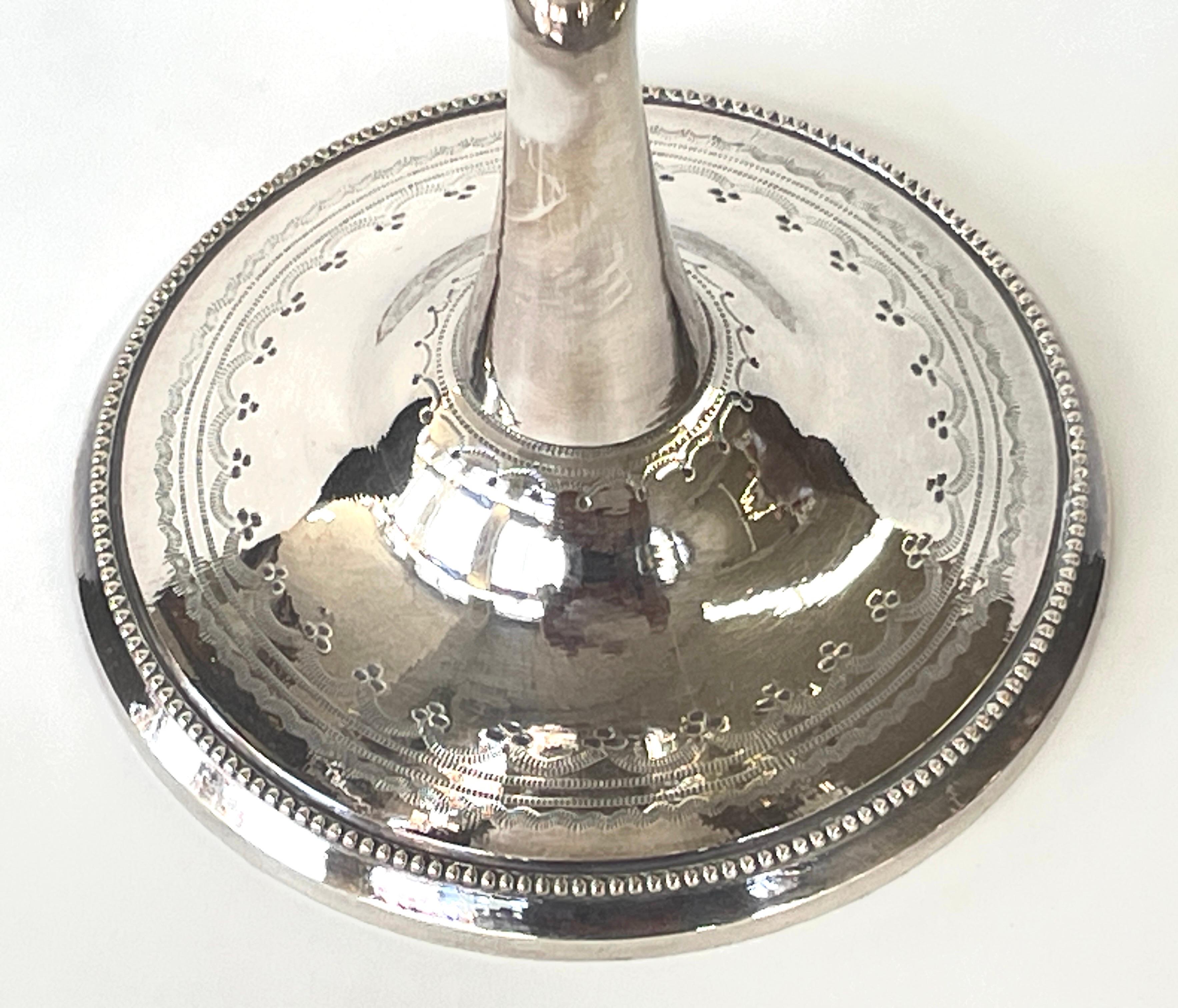 19th Century Superb Antique English Sheffield Silver Plate Hand Engraved 2-Handle Loving Cup For Sale