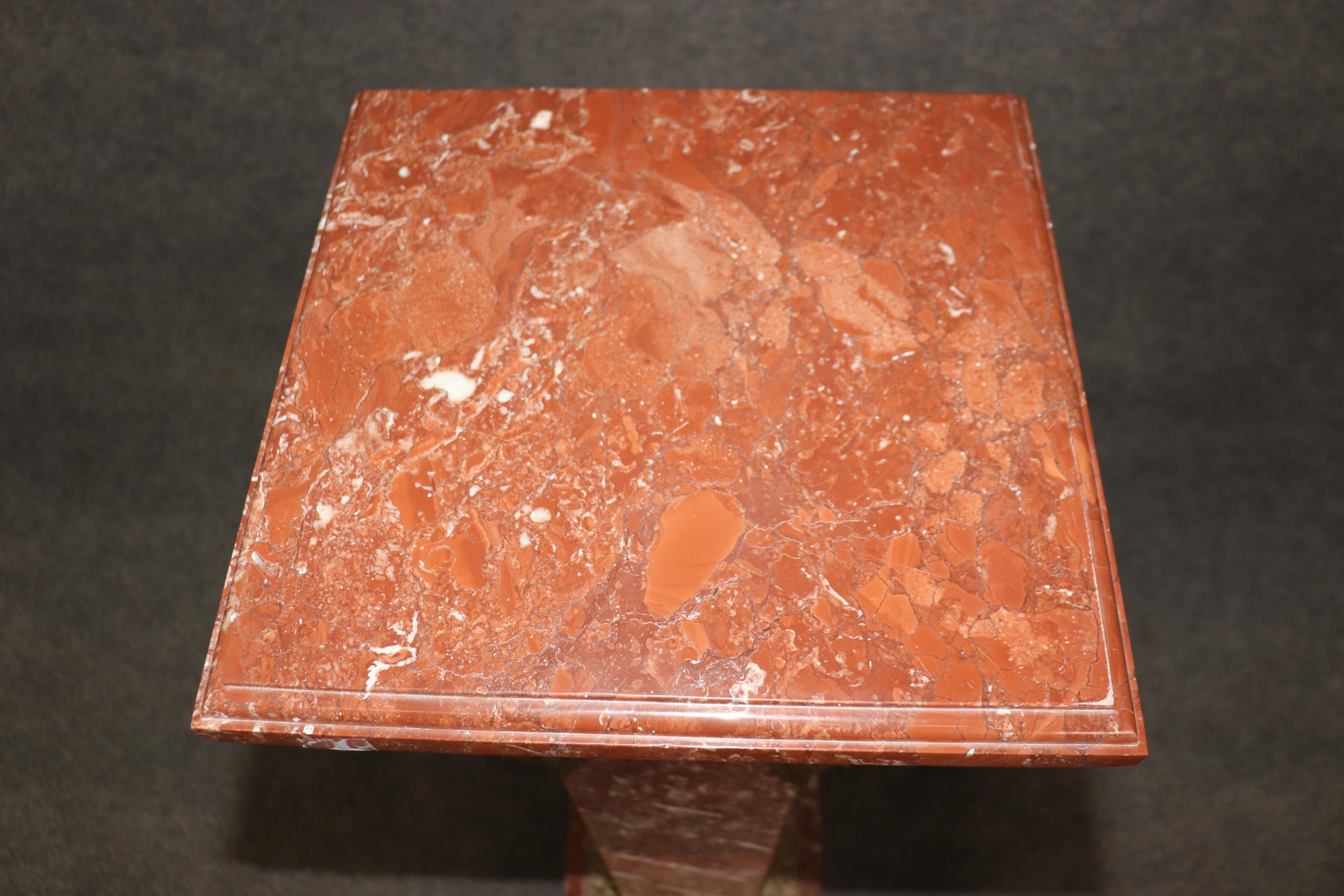 Superb Antique French Louis XV Rouge Marble and Figural Bronze Maiden Pedestal For Sale 4