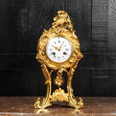 Superb Antique French Rococo Ormolu Clock with Visible Pendulum by Emile Colin