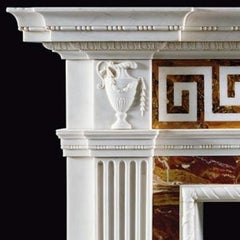 18th Century Antique George III Style Statuary Marble Fireplace Mantel