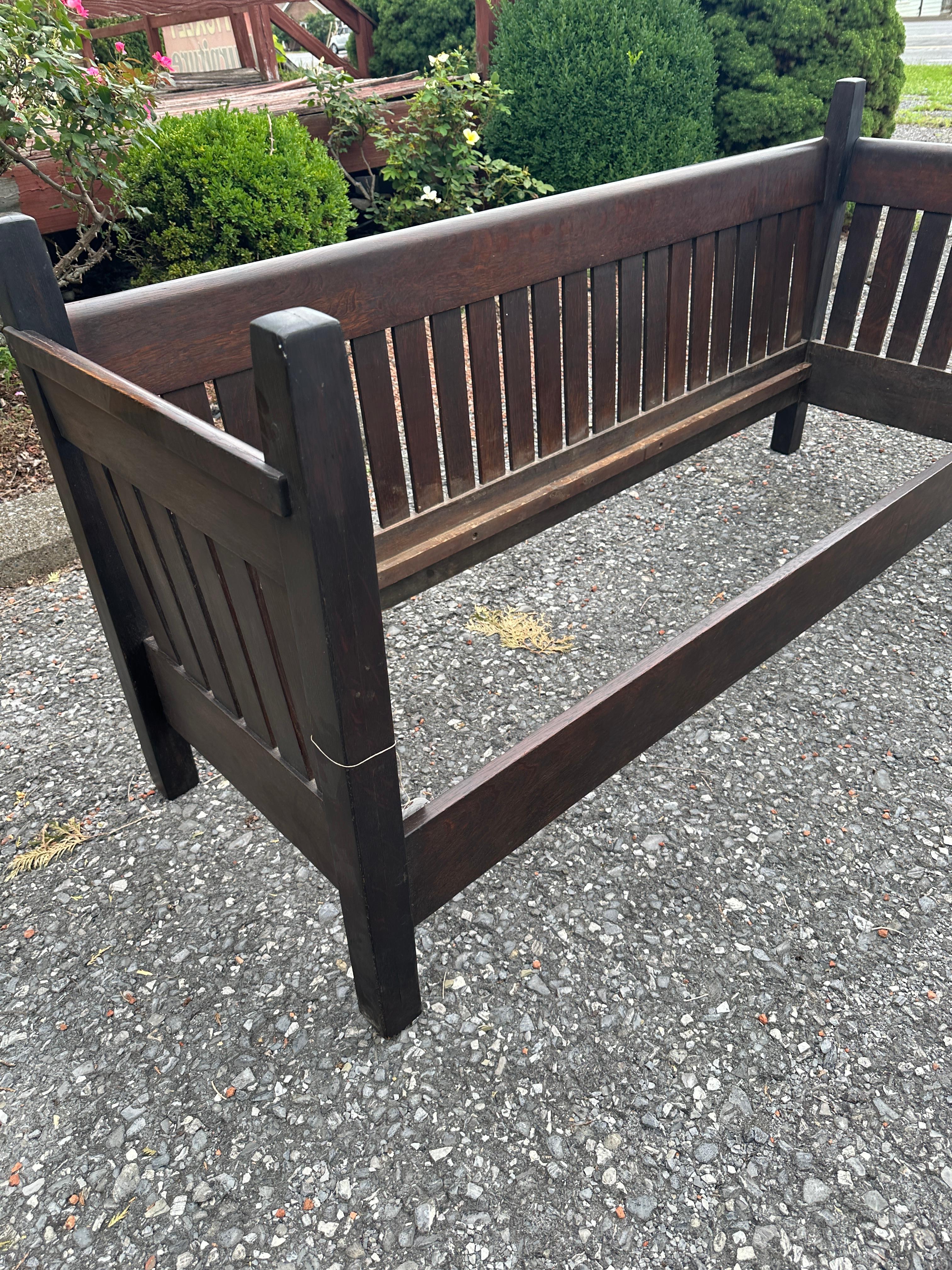 SUPERB Antike   GUSTAV STICKLEY   Armlehne um 1909 - W7539 SALE  VERKAUF im Angebot 3