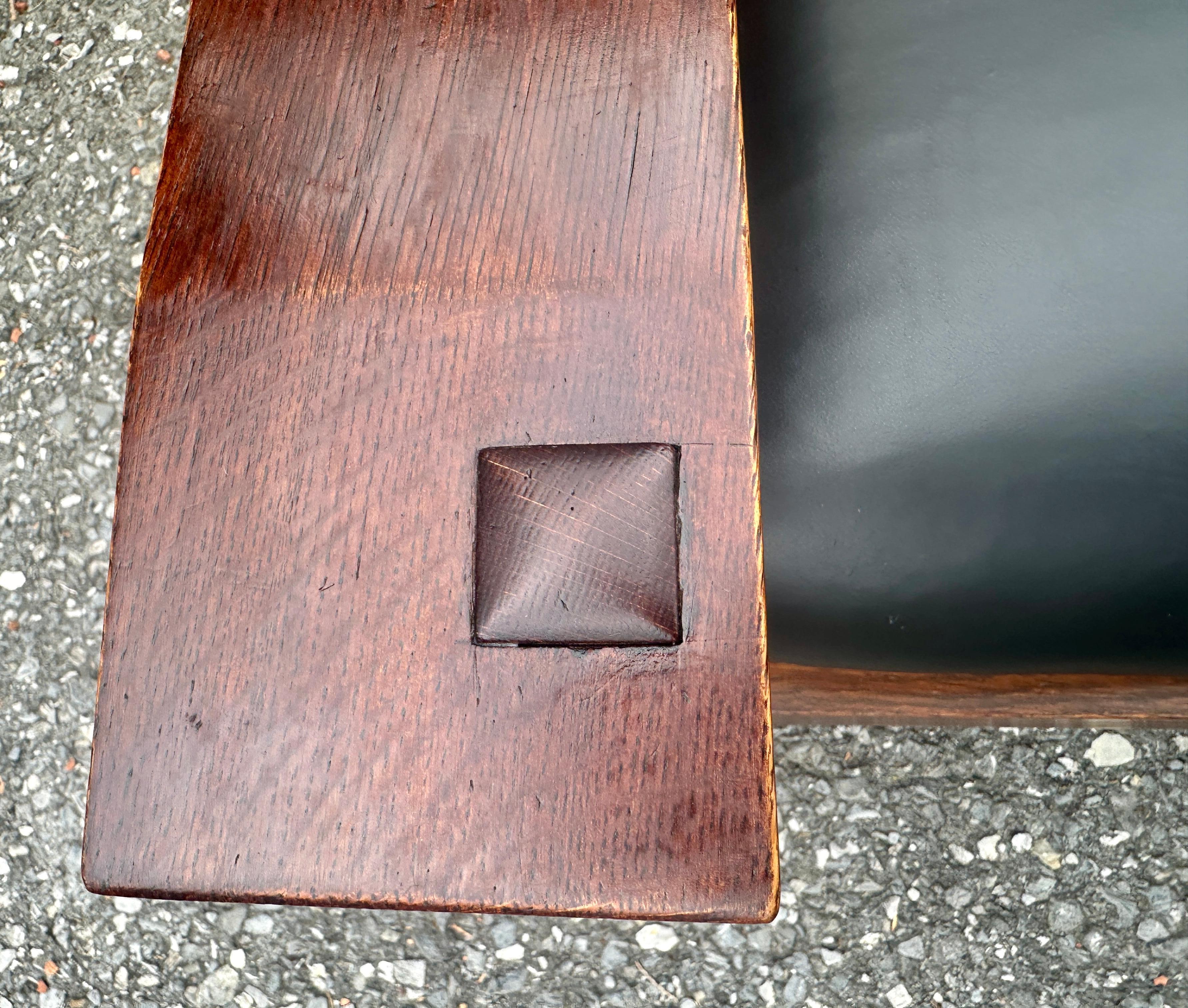 Superbe chaise Morris à bras cintré Gustav Stickley, modèle 369 - W8067 en vente 5