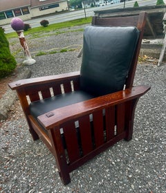 SUPERB Antique Gustav Stickley Bent Arm Morris Chair- W8067  SALE NOW  SALE