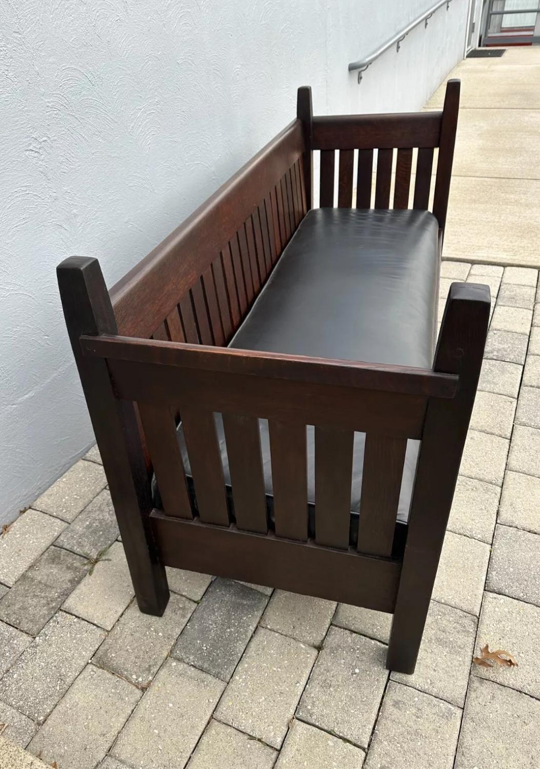 SUPERB Antique   GUSTAV STICKLEY   Arm Settle circa 1909 - W7539 SALE  SALE 1