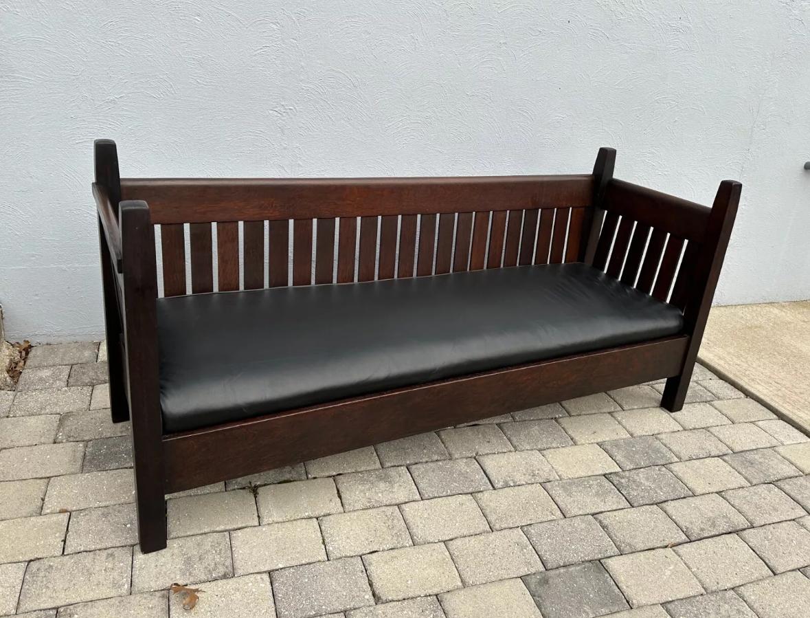 SUPERB Antique   GUSTAV STICKLEY   Arm Settle circa 1909 - W7539 SALE  SALE 2