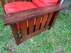 SUPERB ANTIQUE GUSTAV STICKLEY Morris Chair ( recliner) GUS STICKLEY model 332