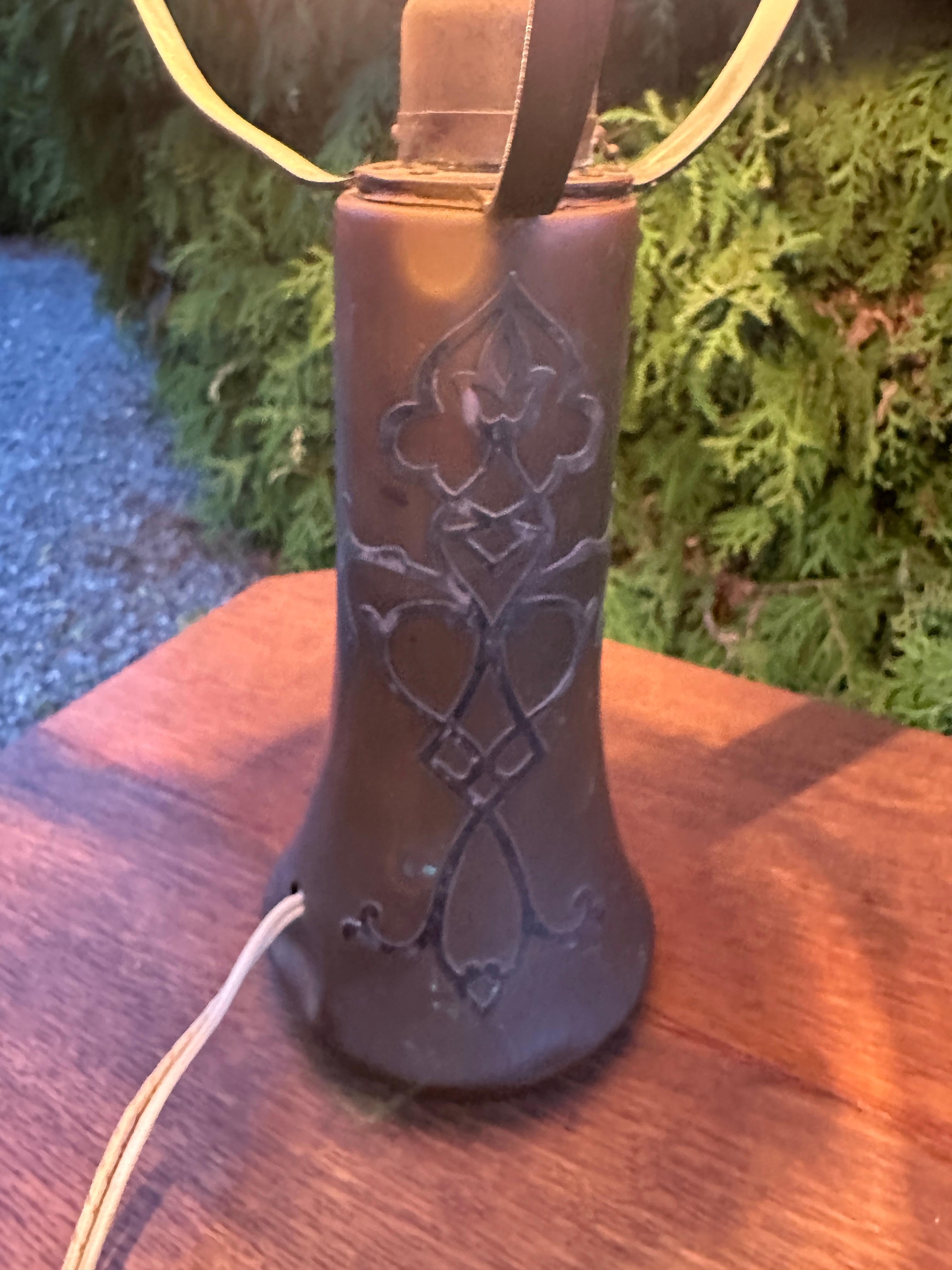 SUPERB Lámpara de Sobremesa HEINTZ Antigua - Época Stickley - W7696 en venta 6