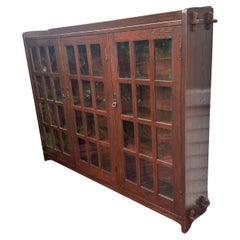 SUPERB ANTIQUE L&JG 3 Door Book Case W8381