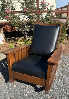 SUPERB Antique SIGNED L&JG Stickley Arm Rocker w/ Slots - circa 1910 - W8357