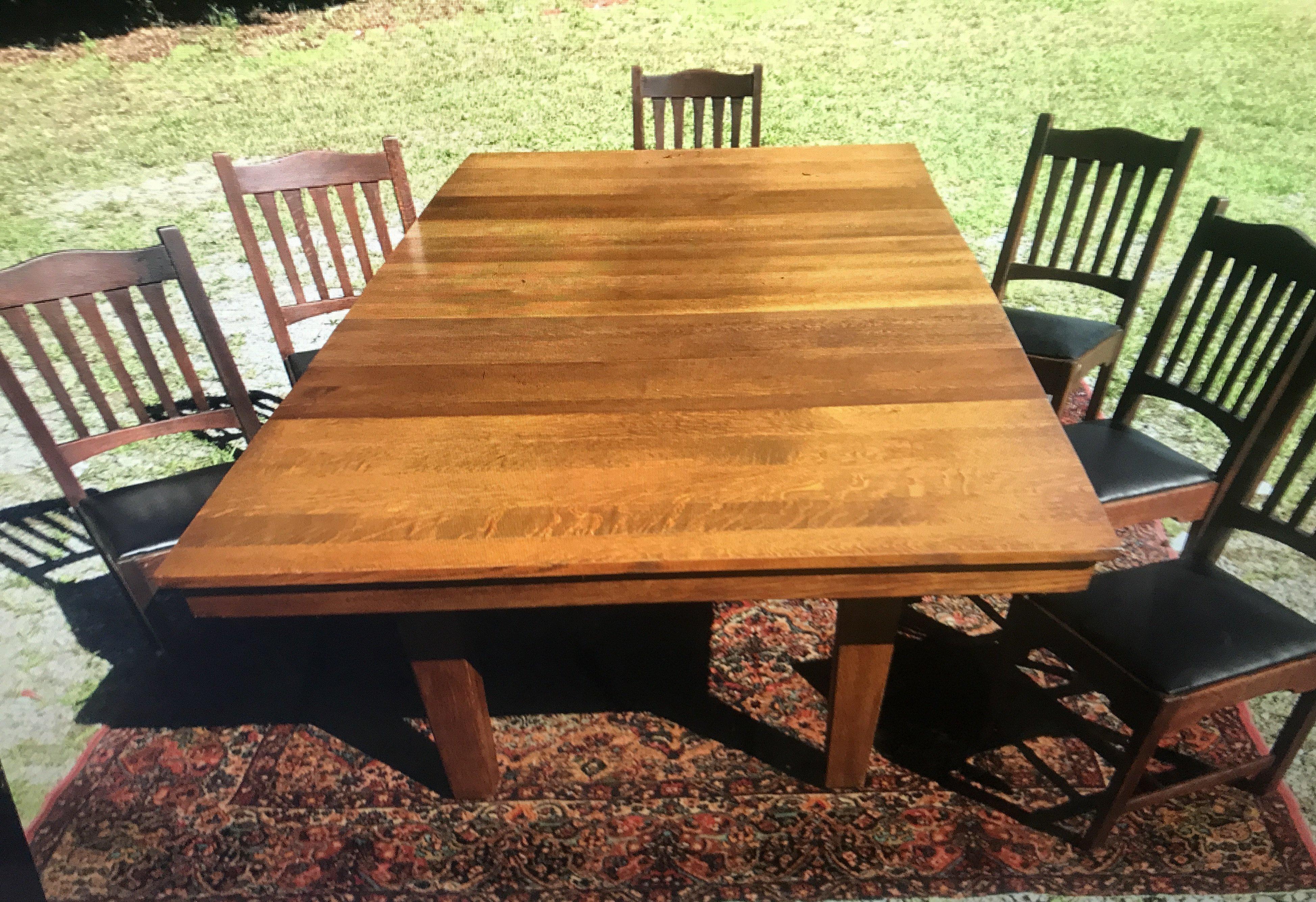 SUPERB Mesa de comedor antigua L&JG Stickley - ¡Muy rara! Roble en venta