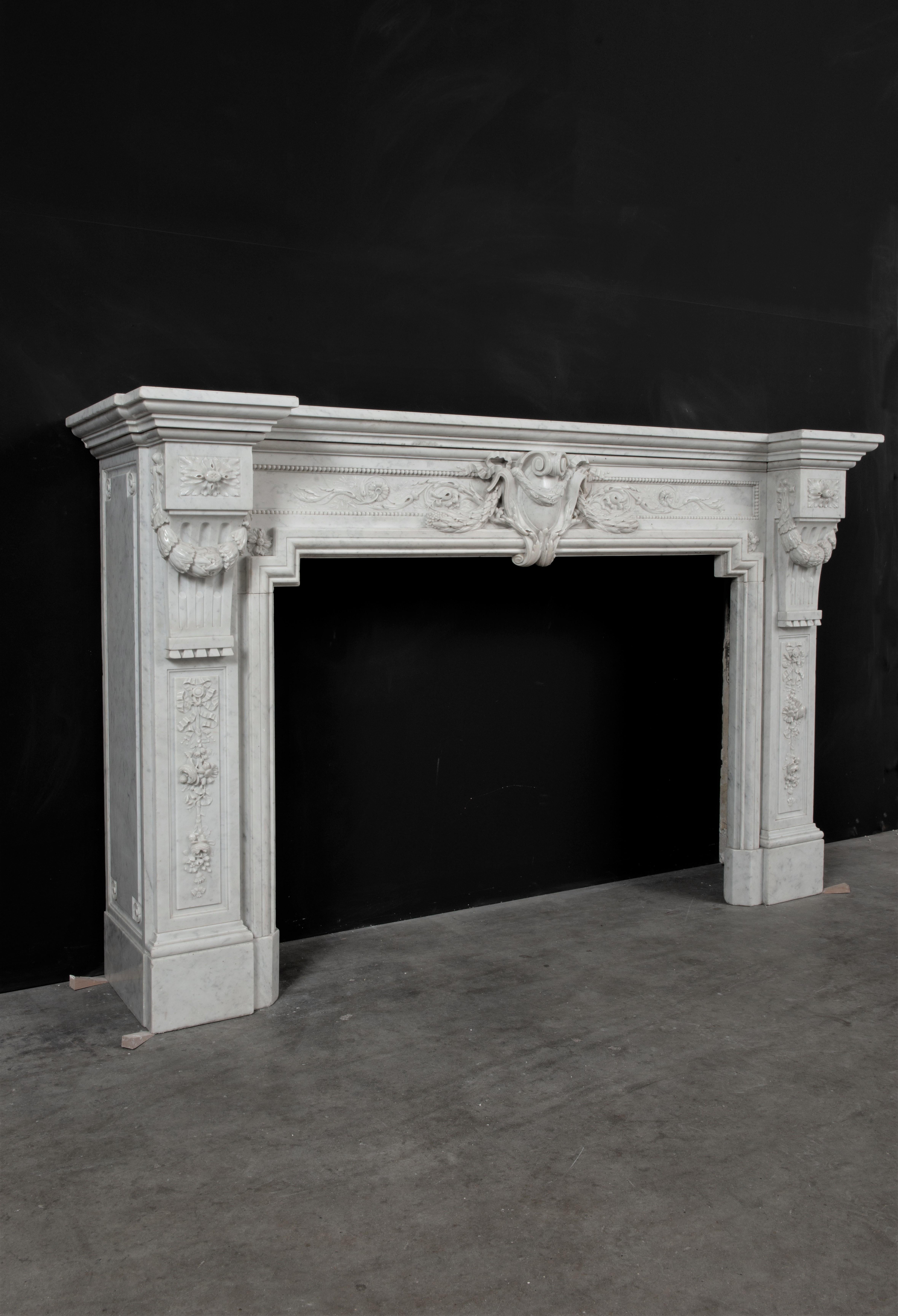 Superb Antique Louis XVI Fireplace Mantel For Sale 4