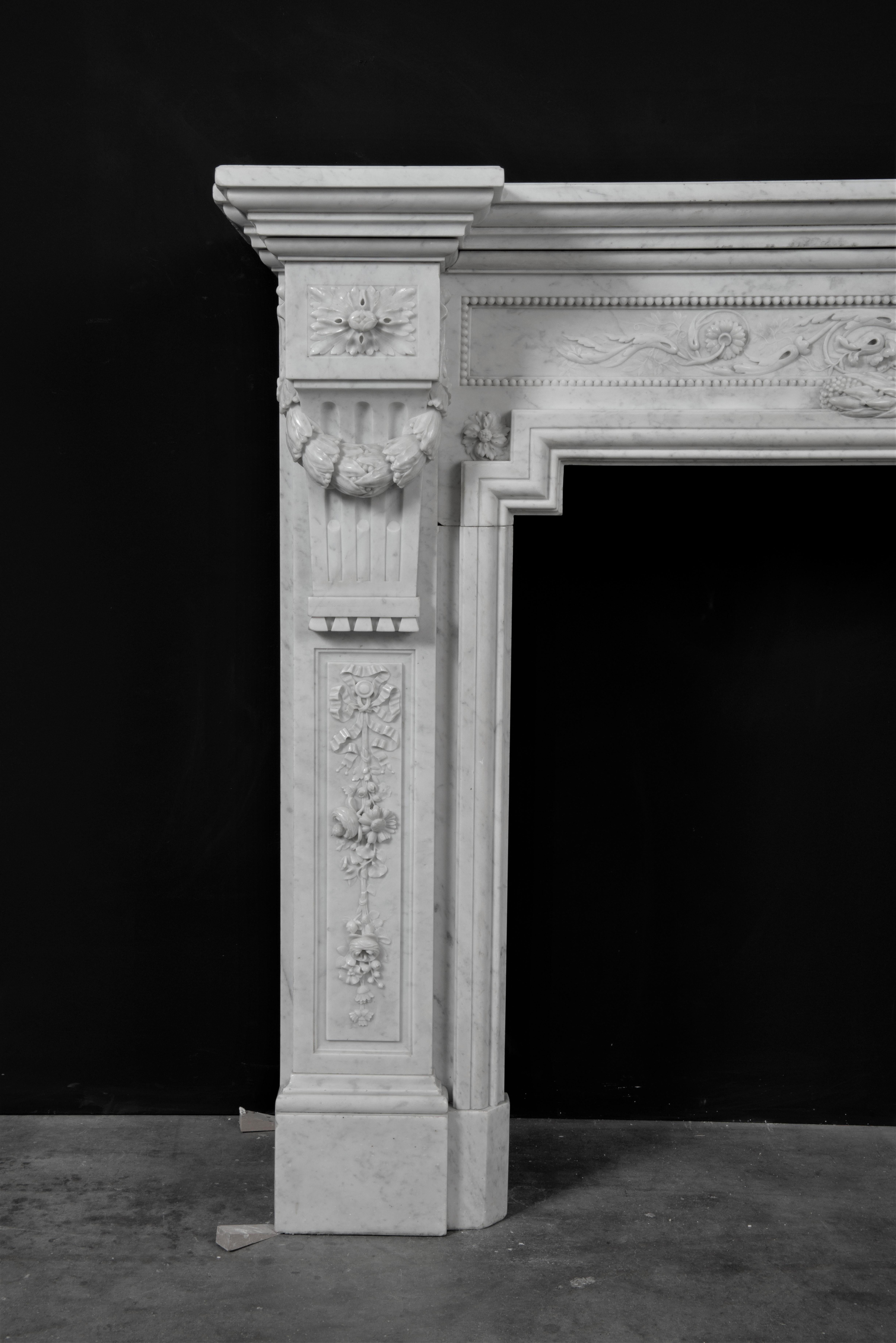 Superb Antique Louis XVI Fireplace Mantel For Sale 5