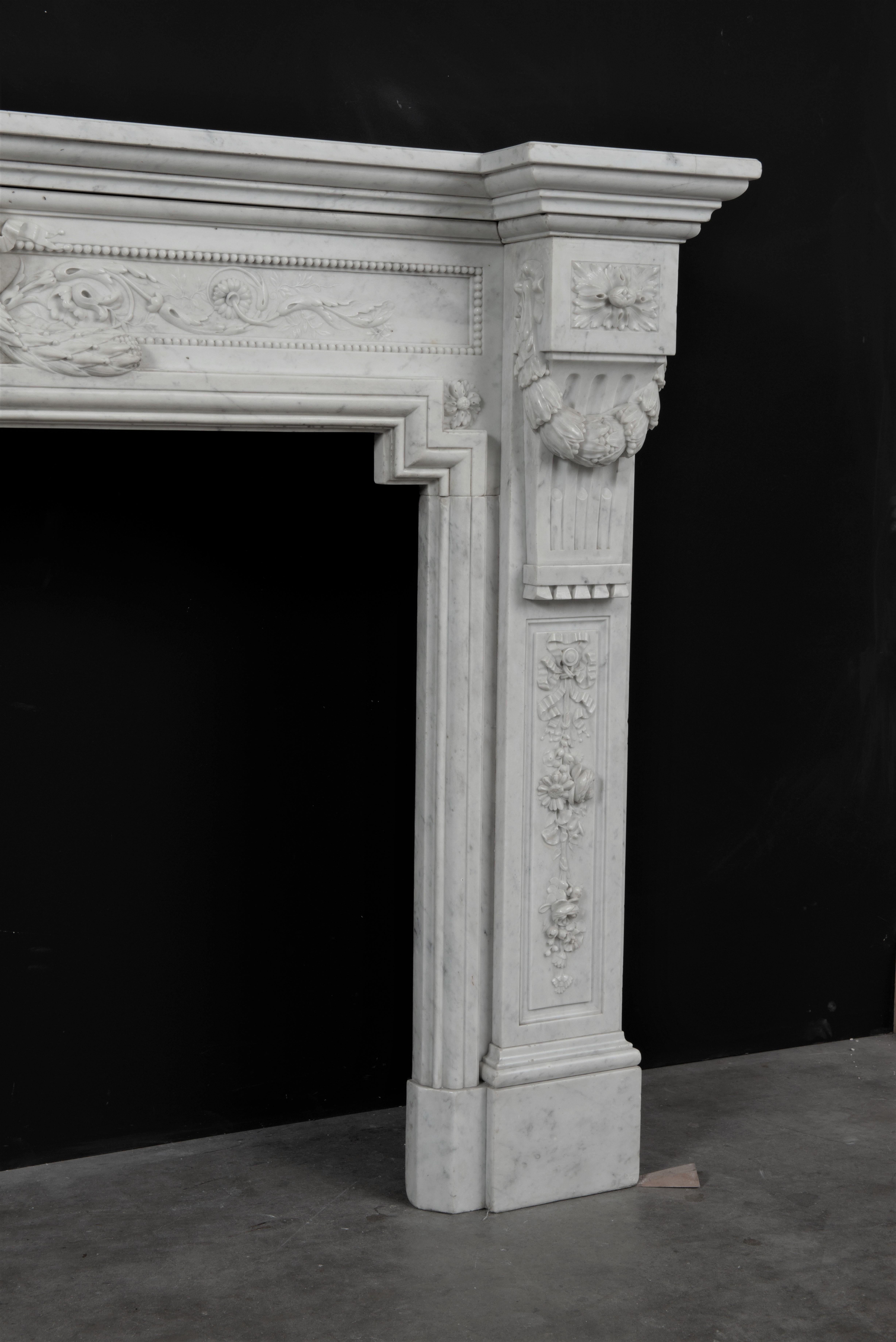 Superb Antique Louis XVI Fireplace Mantel For Sale 6
