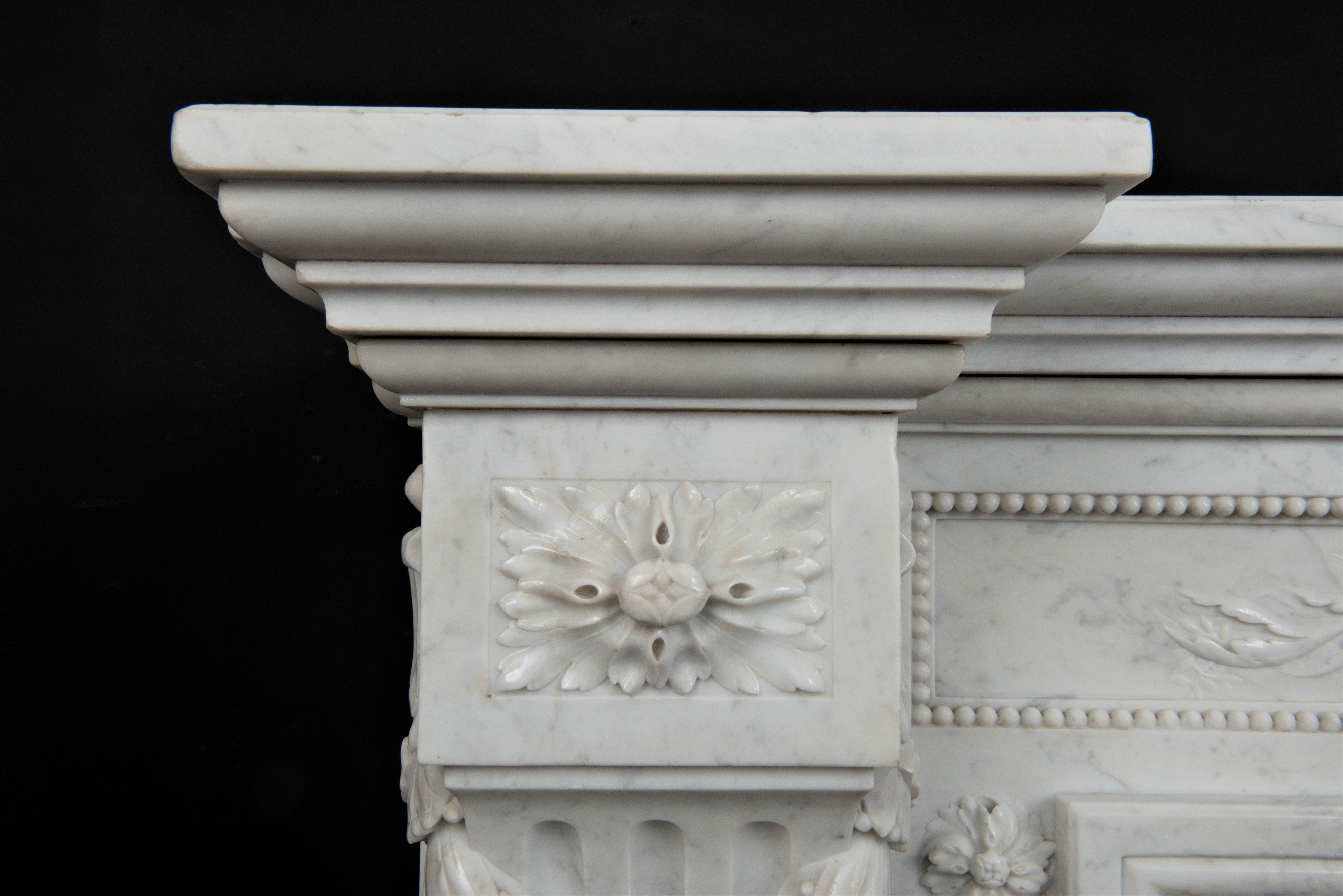 19th Century Superb Antique Louis XVI Fireplace Mantel For Sale