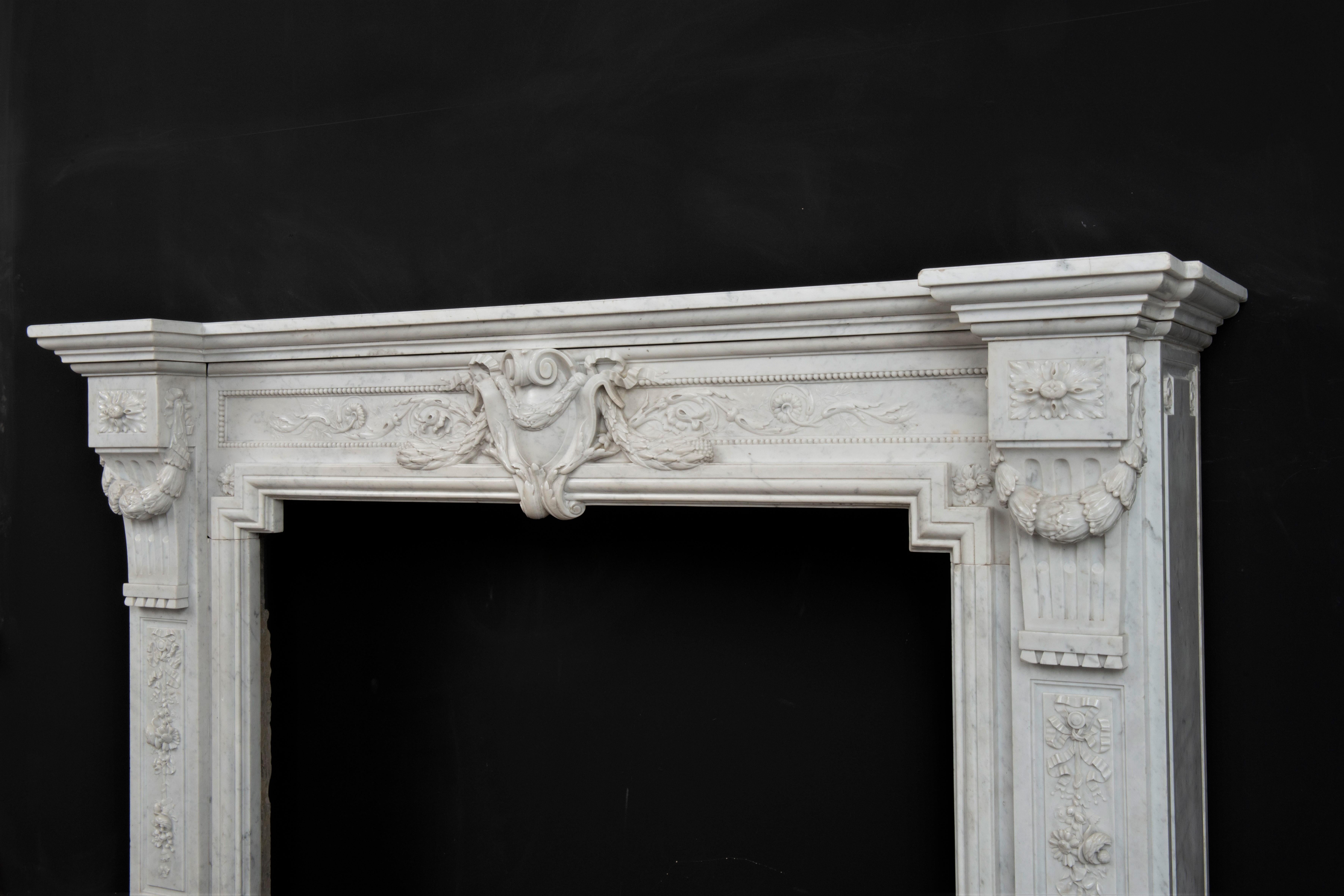 Superb Antique Louis XVI Fireplace Mantel For Sale 1