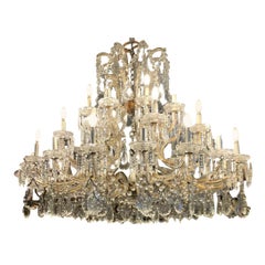 Superb Antique Maria Theresa 32 Lite Austrian Crystal Chandelier