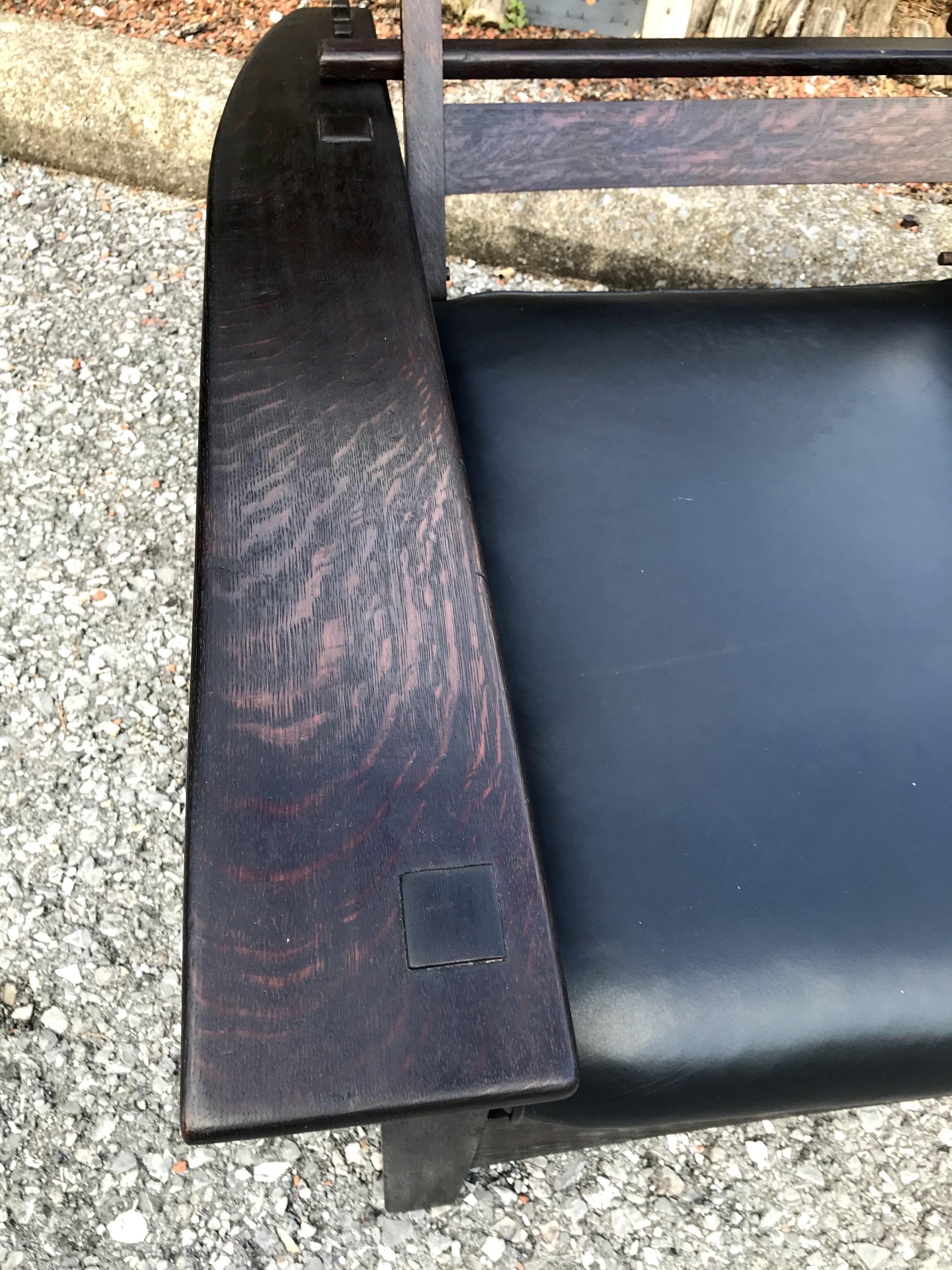 Superb Antique Morris Chair by Sikes Chair Co. For Sale 6
