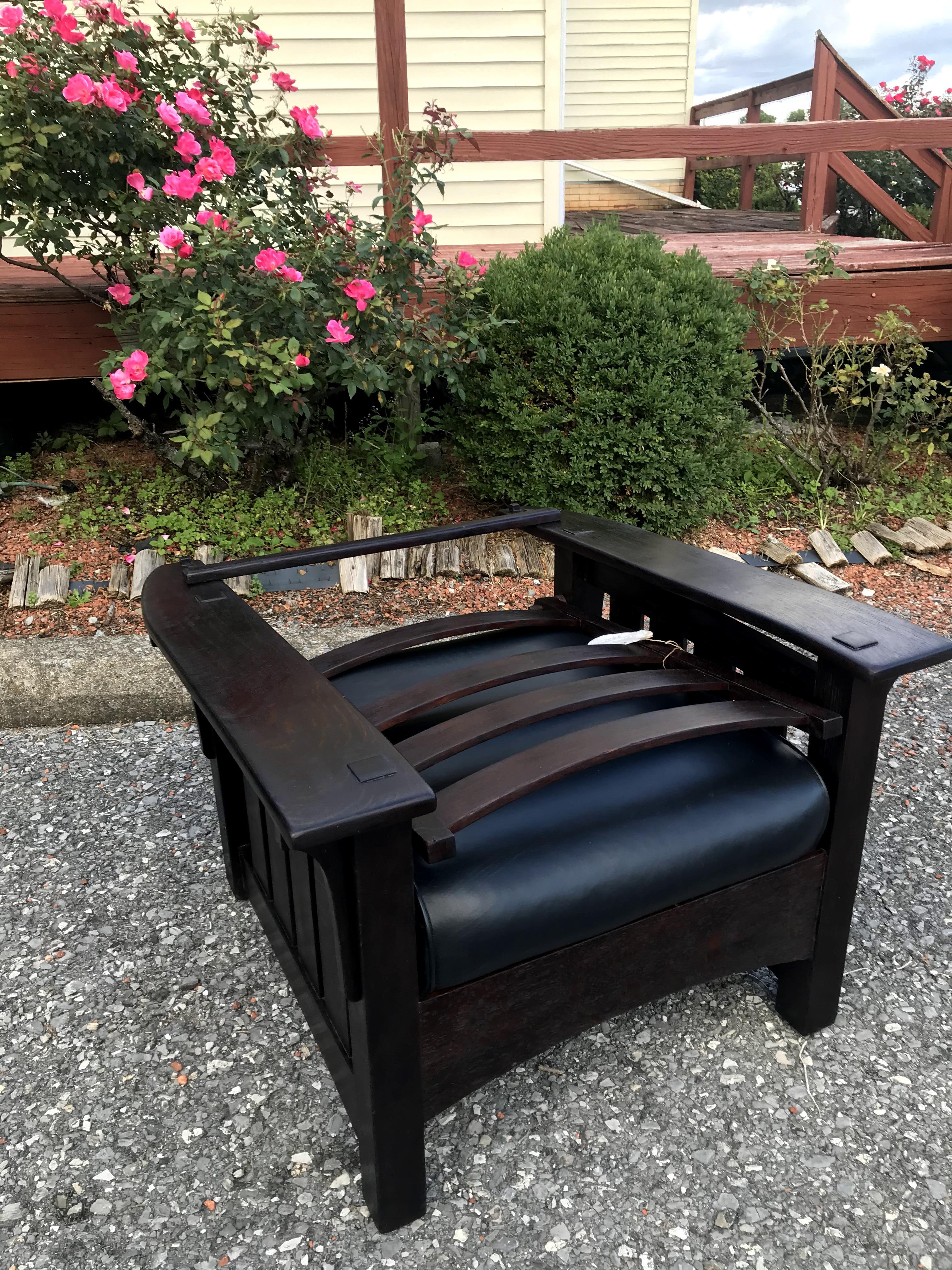 Superb Antique Morris Chair by Sikes Chair Co. For Sale 7