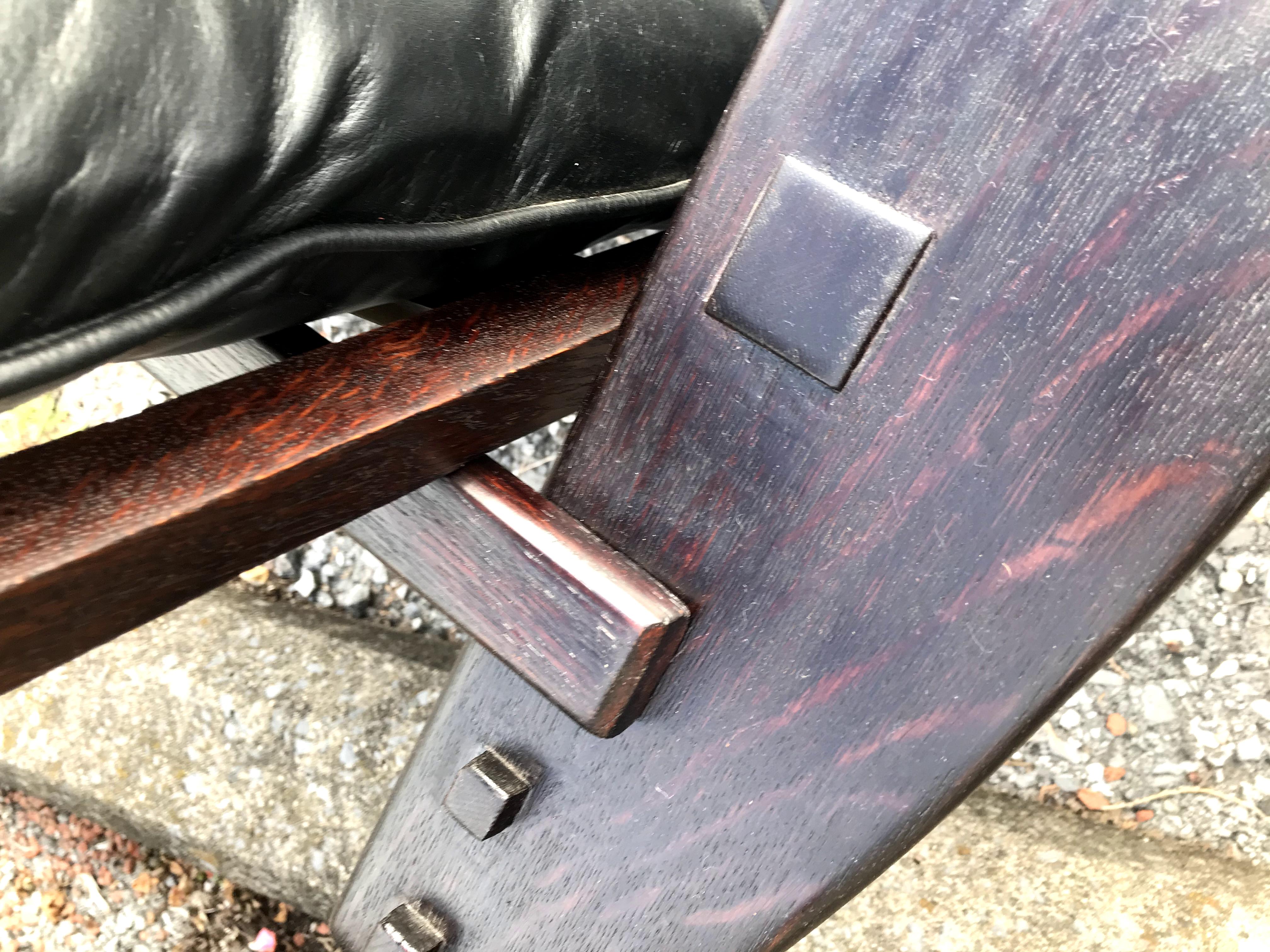 Superb Antique Morris Chair by Sikes Chair Co. For Sale 1