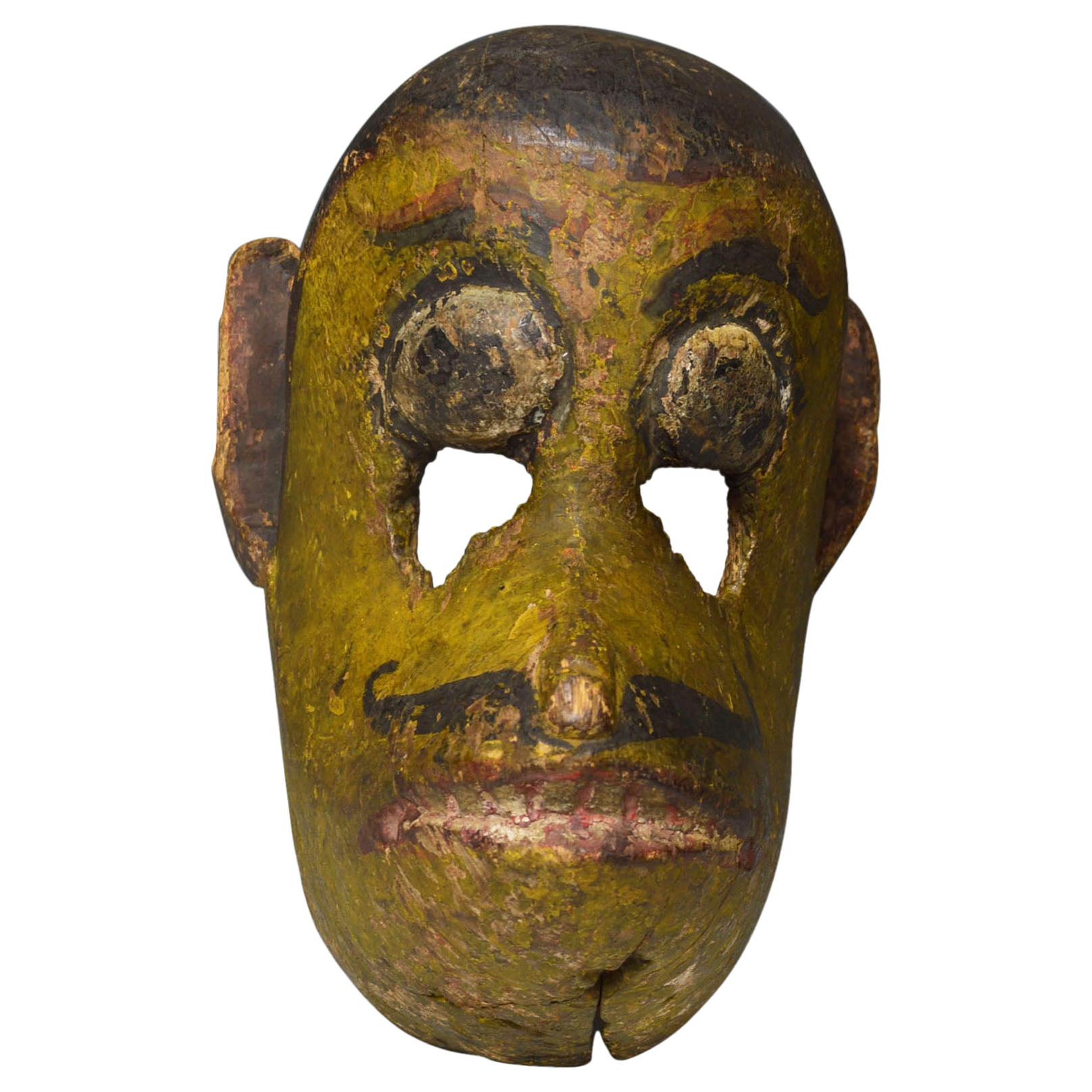 Superb Antique Nepalese Temple Mask of Hanuman the Monkey God For Sale