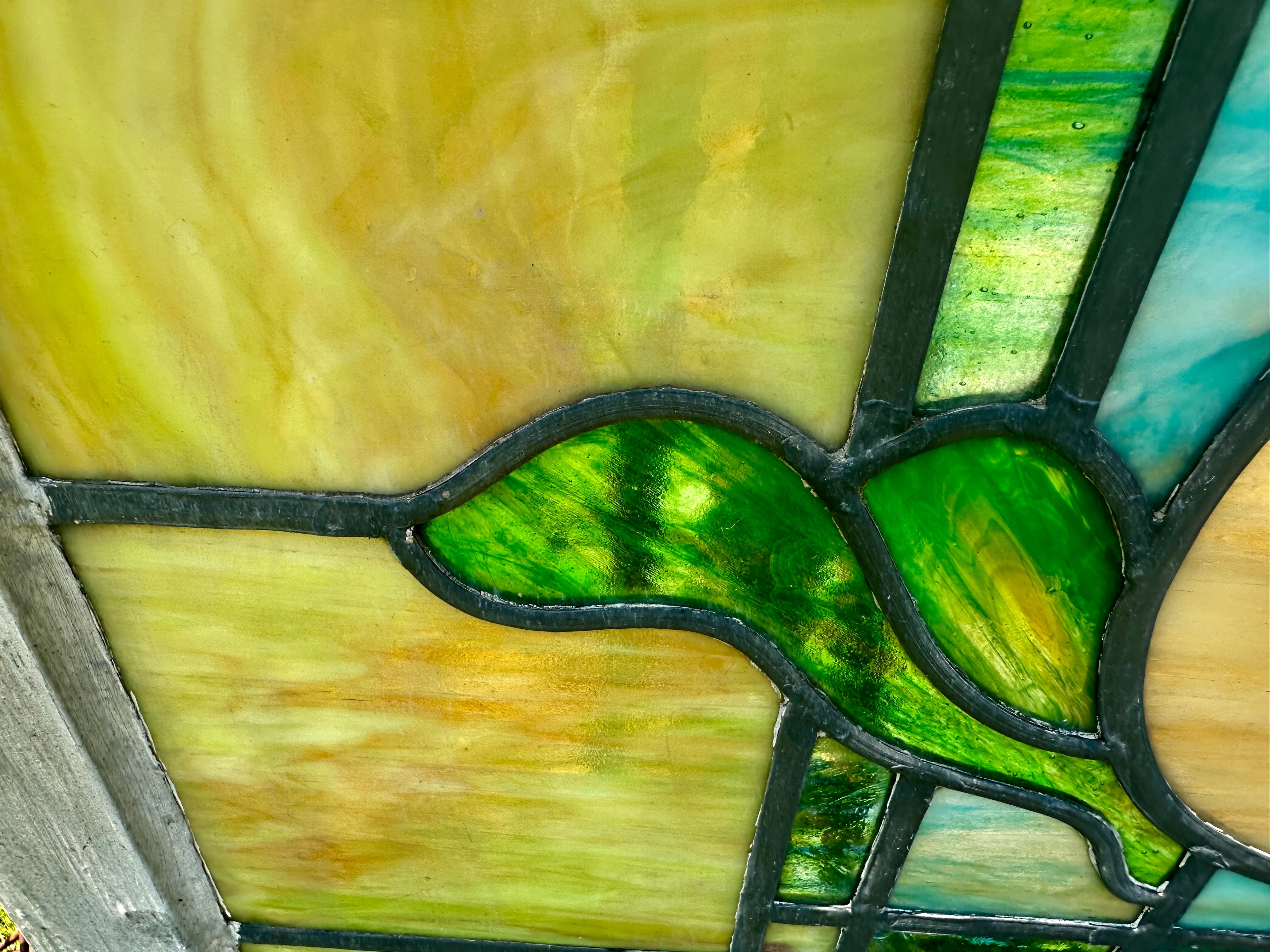 SUPERB Pareja antigua de vidrieras Stained glass Artes y manualidades en venta