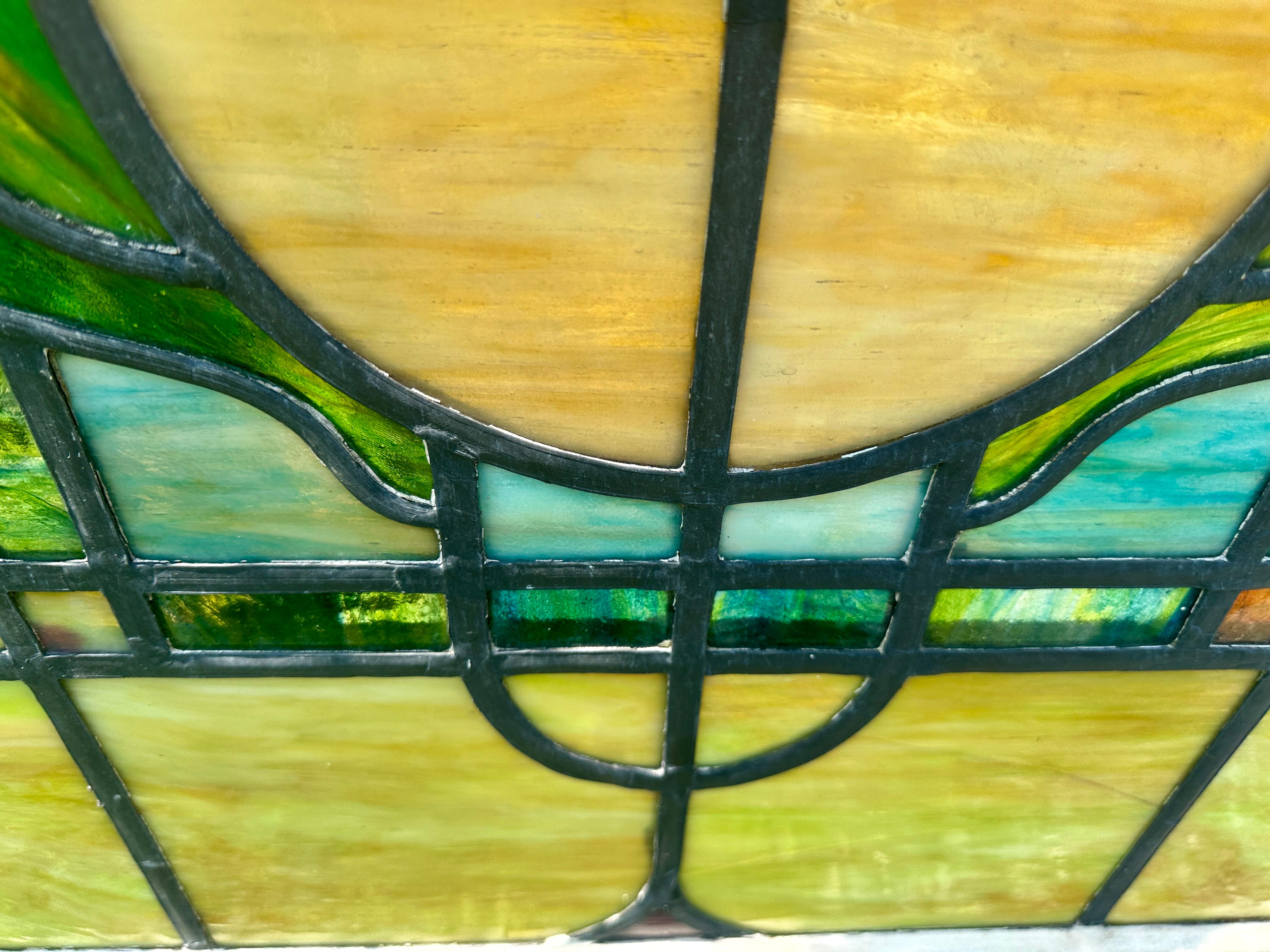 SUPERB Pareja antigua de vidrieras Stained glass en venta 1